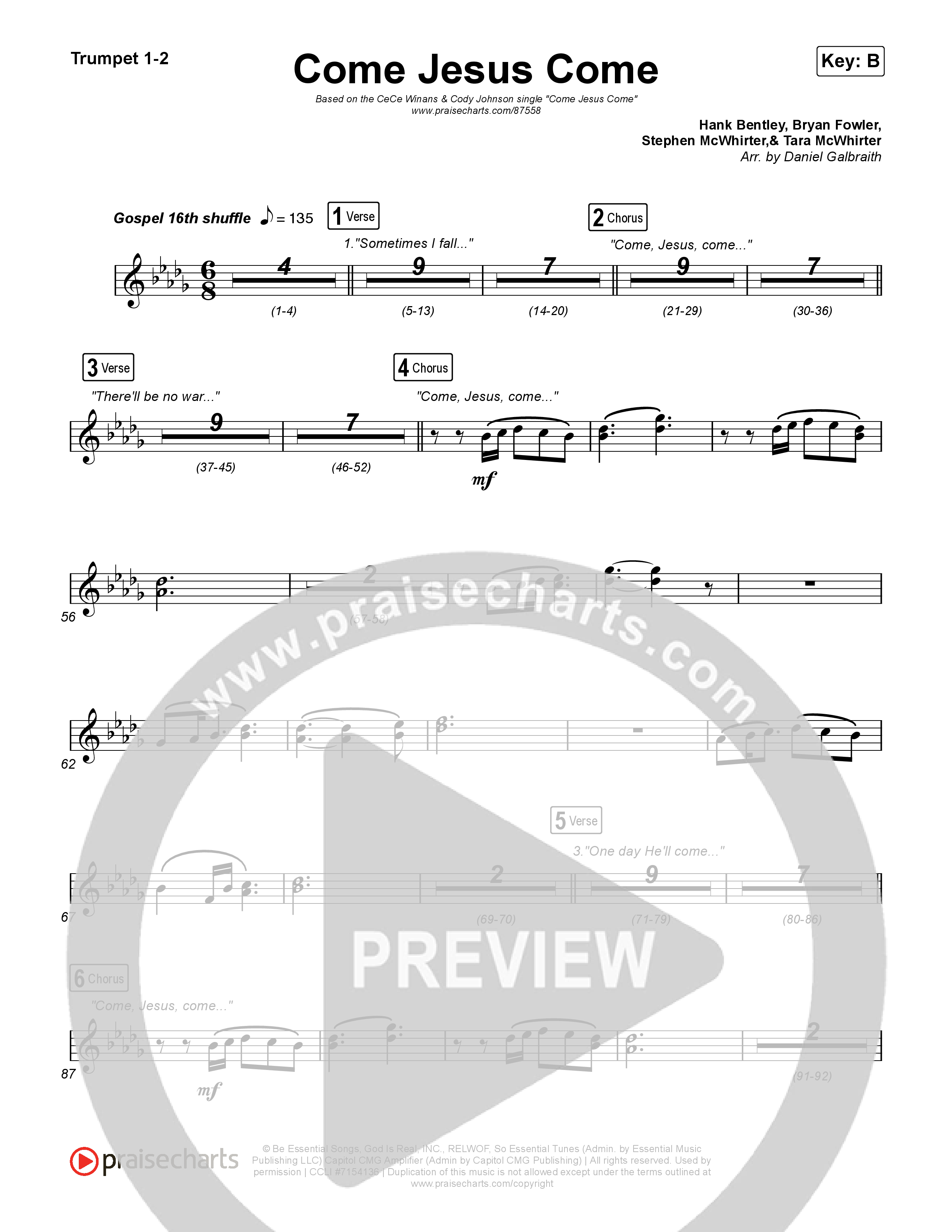 Come Jesus Come Trumpet 1,2 (CeCe Winans / Cody Johnson)