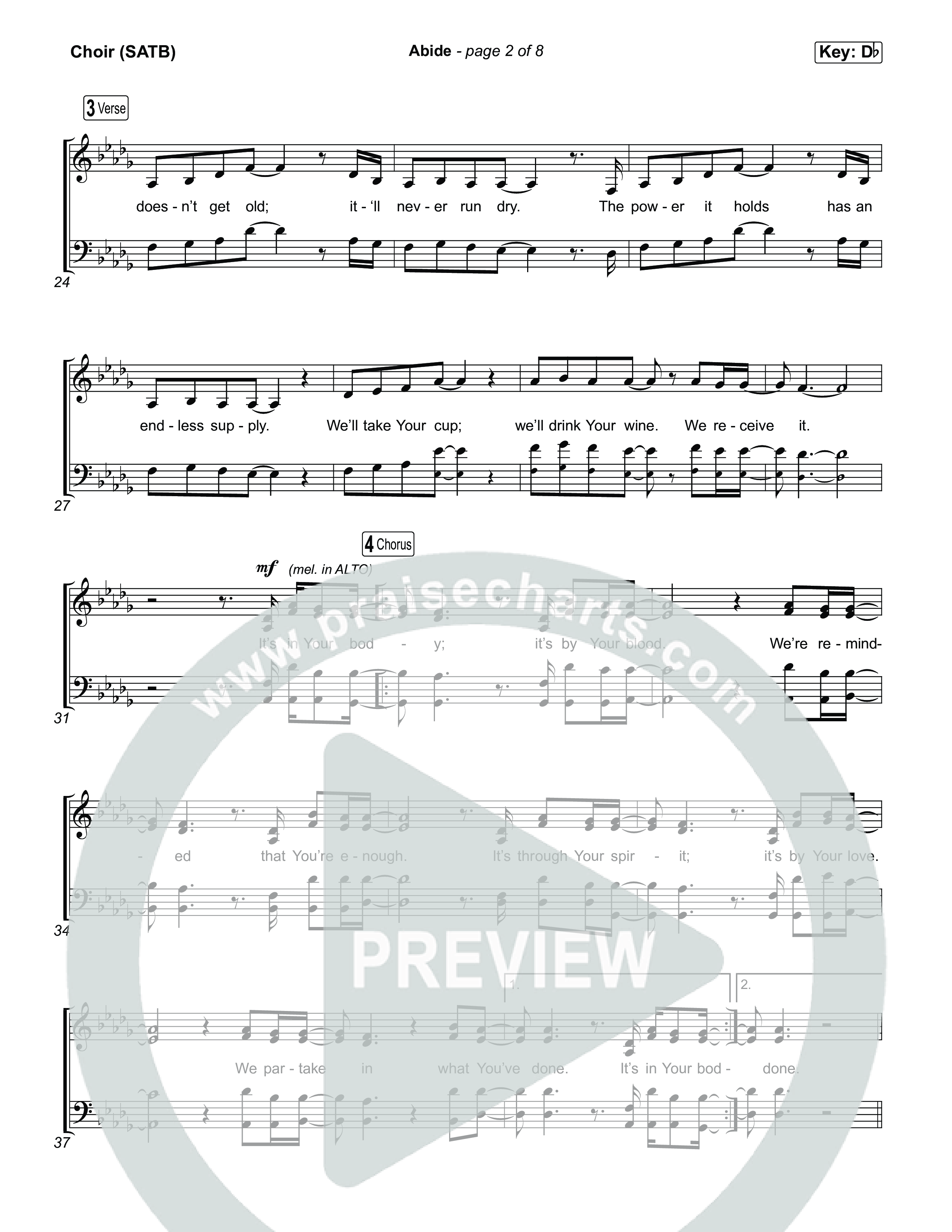 Abide Choir Sheet (SATB) (UPPERROOM)