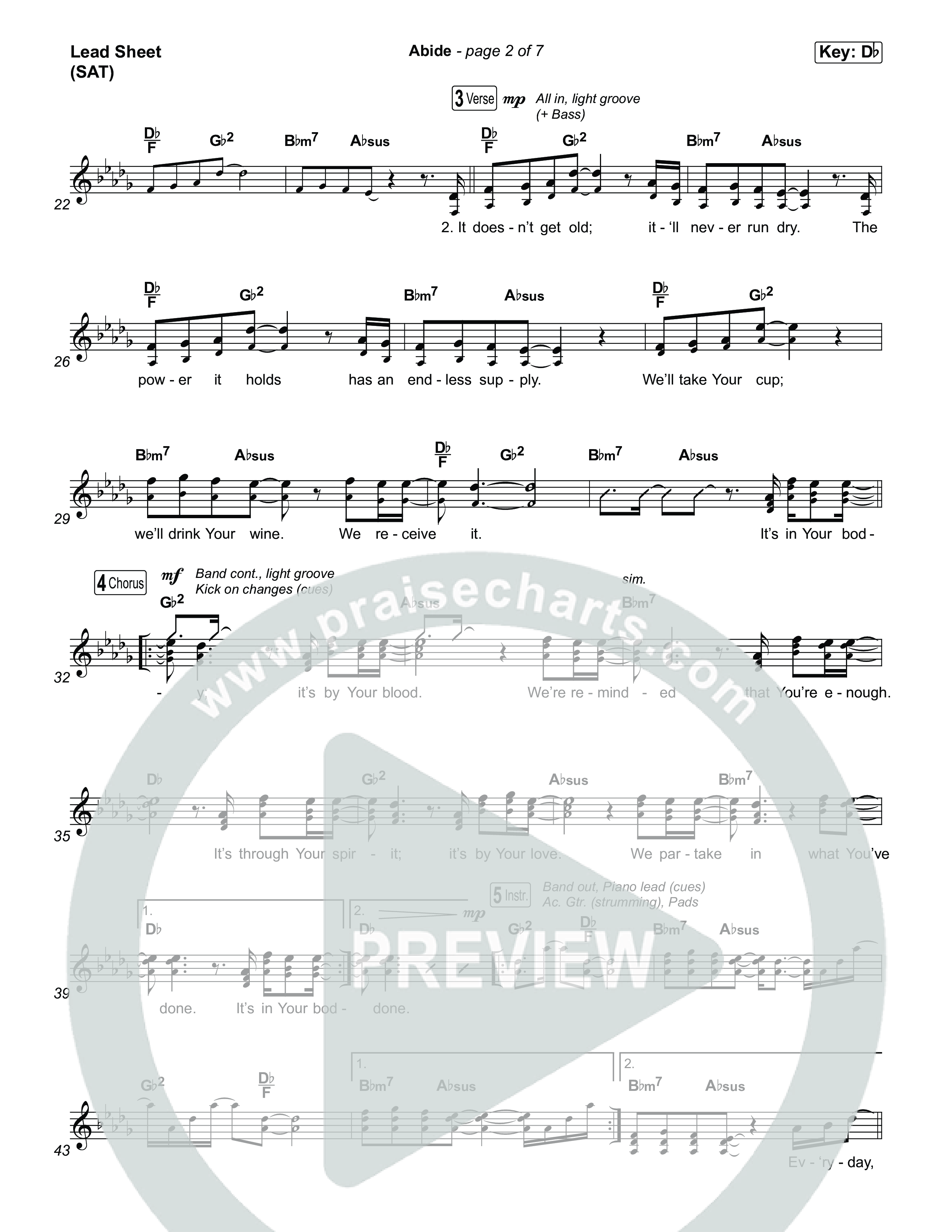 Abide Lead Sheet (SAT) (UPPERROOM)