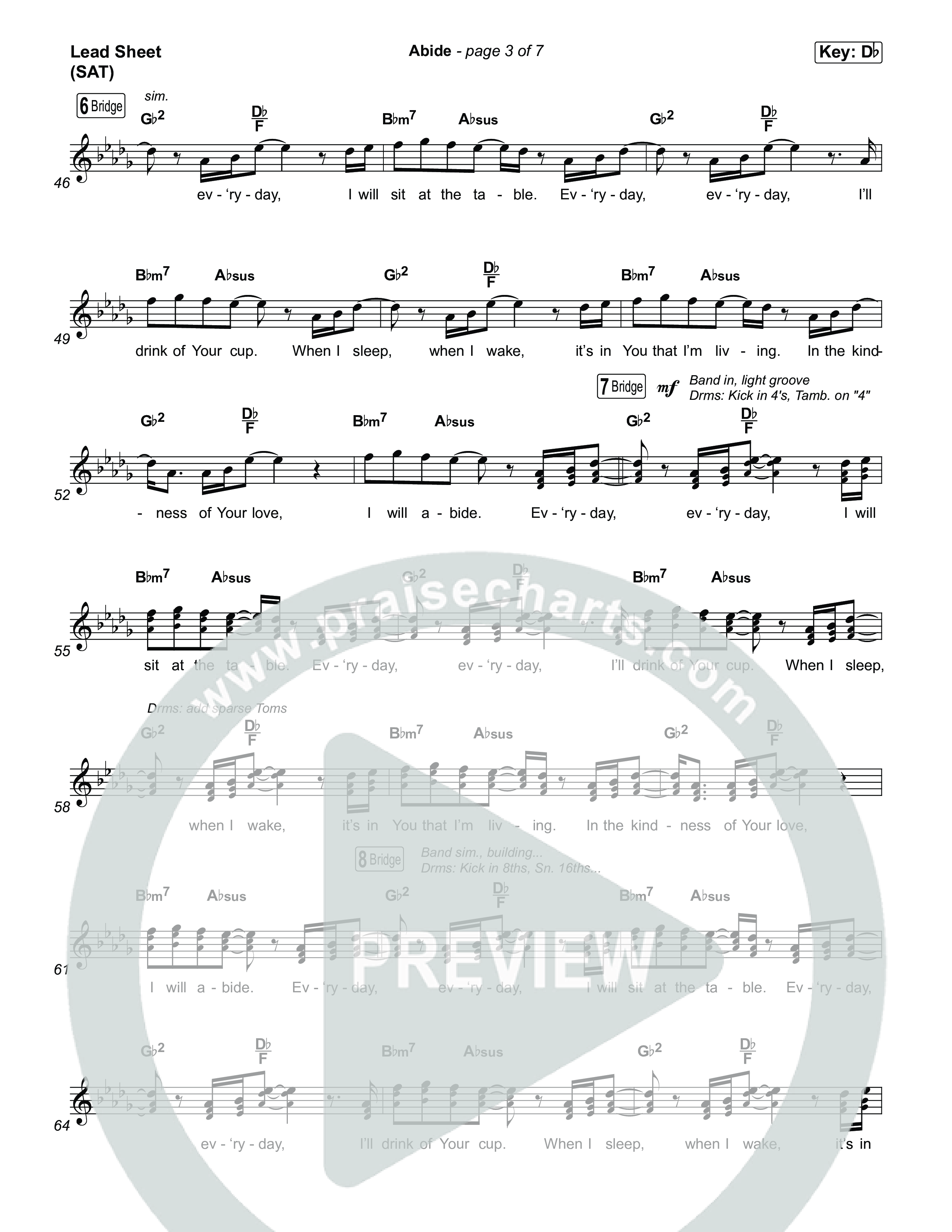 Abide Lead Sheet (SAT) (UPPERROOM)