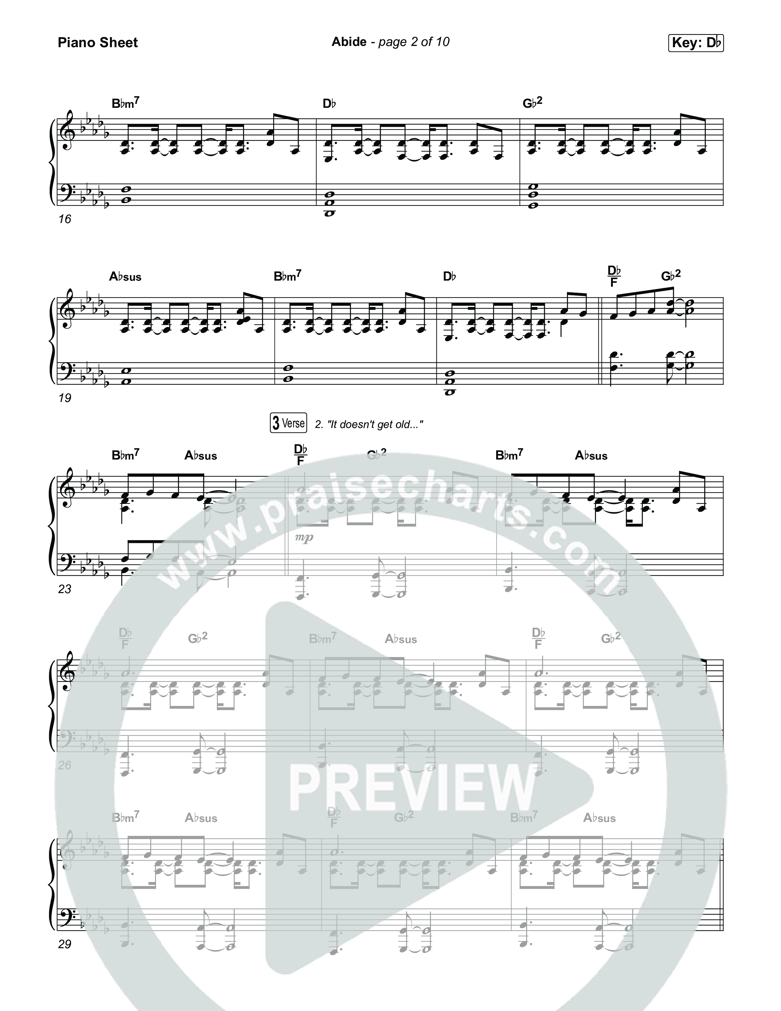 Abide Piano Sheet (UPPERROOM)