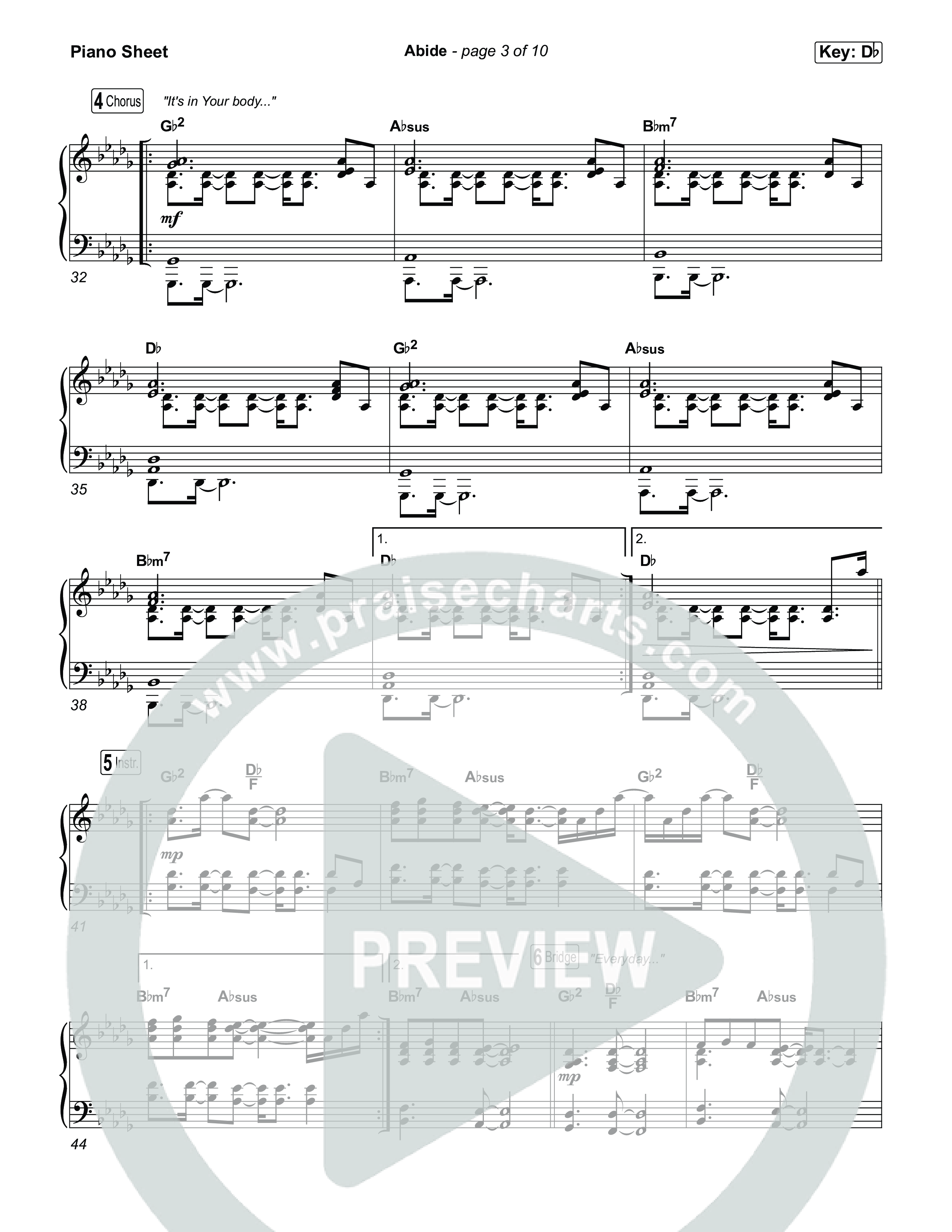 Abide Piano Sheet (UPPERROOM)