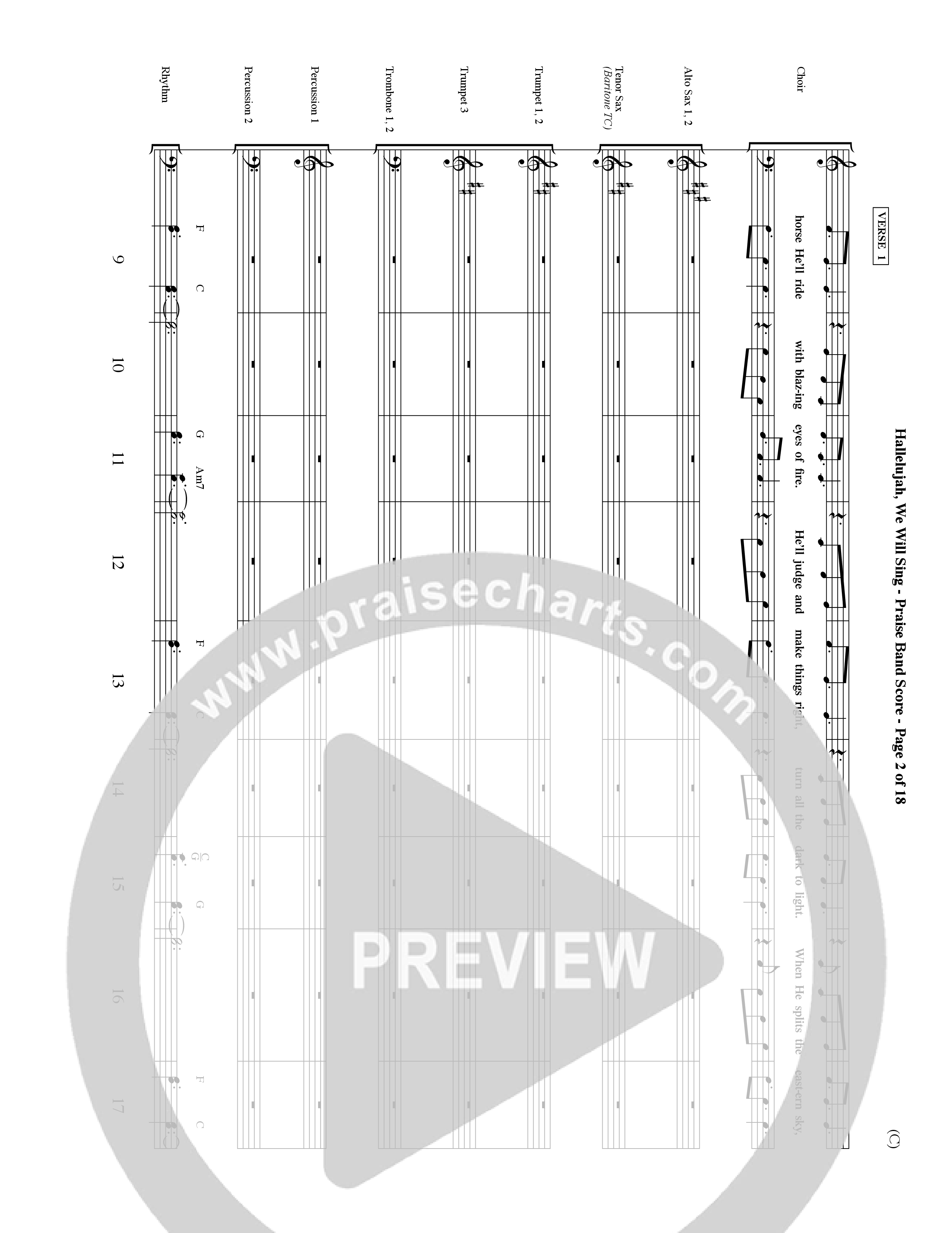 Hallelujah We Will Sing (Choral Anthem SATB) PraiseBand (incl. Brass) (Word Music Choral / Orch. Dave Williamson)