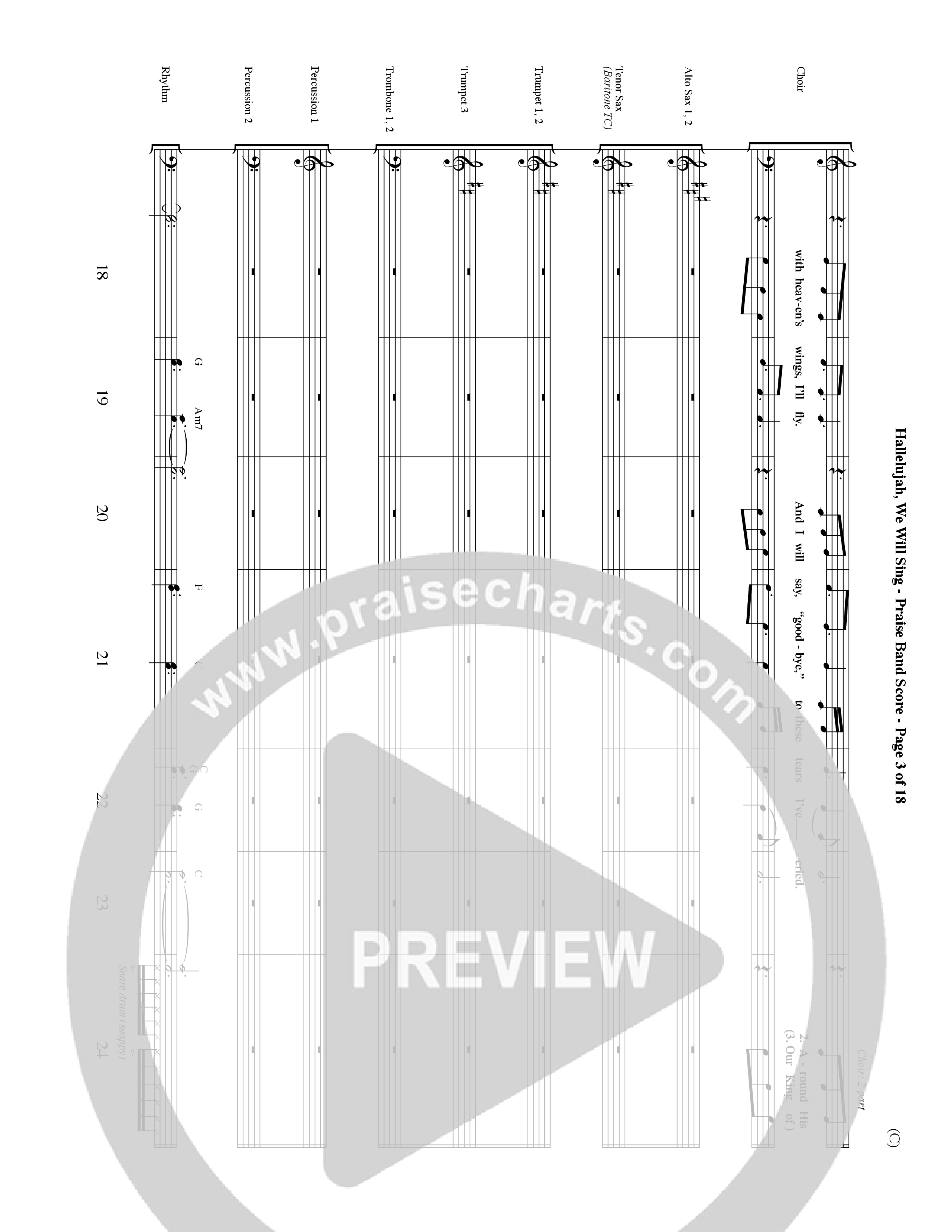 Hallelujah We Will Sing (Choral Anthem SATB) PraiseBand (incl. Brass) (Word Music Choral / Orch. Dave Williamson)