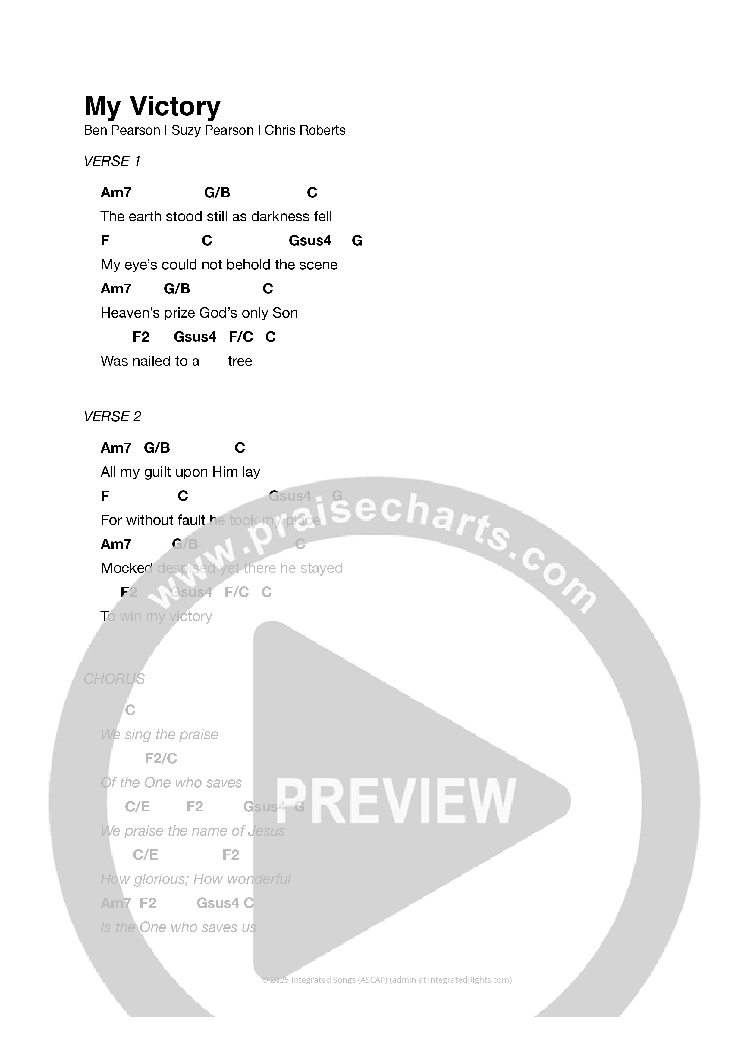 My Victory (We Sing The Praise) Chord Chart (Ben Pearson / Riverside Music / Alice Ballew)