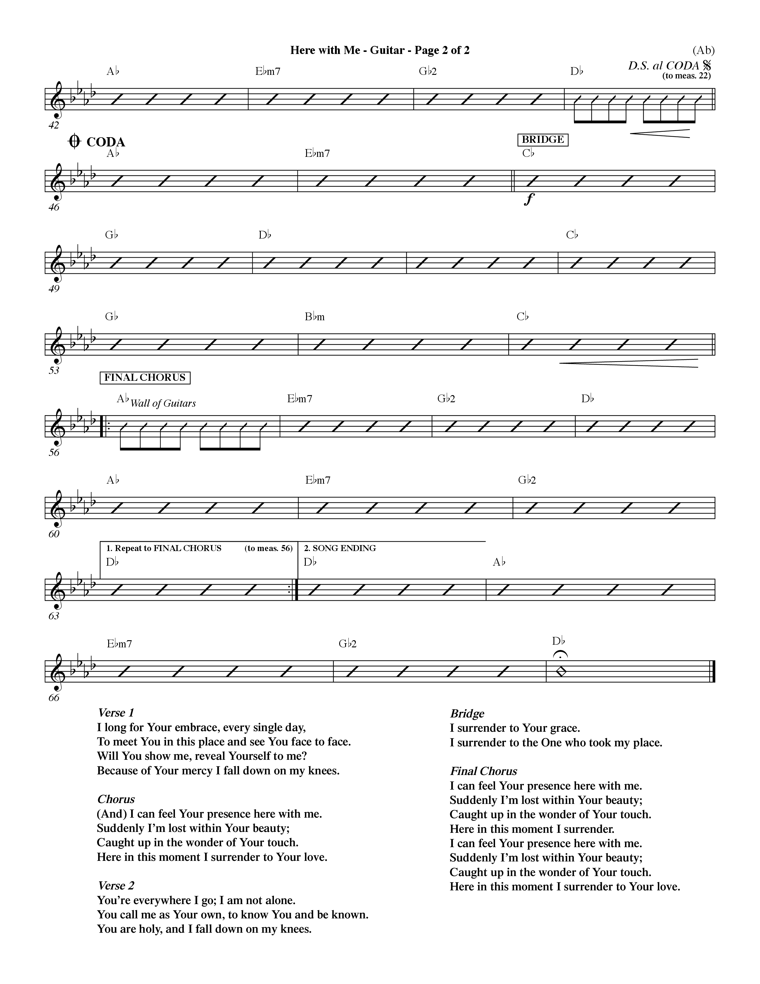 Here With Me (Choral Anthem SATB) Acoustic Guitar (Word Music Choral / Orch. Dave Williamson)