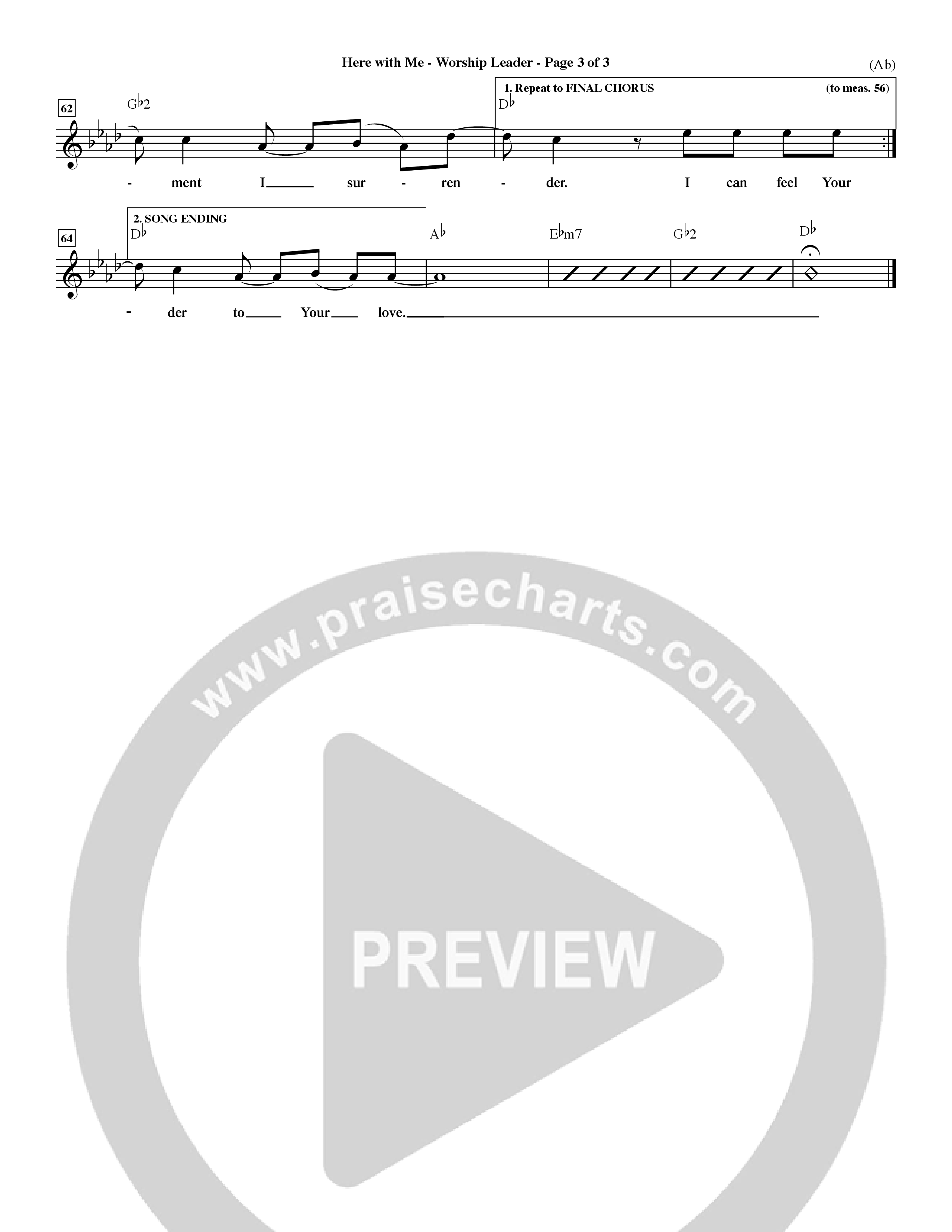 Here With Me (Choral Anthem SATB) Lead Sheet (Mel) (Word Music Choral / Orch. Dave Williamson)