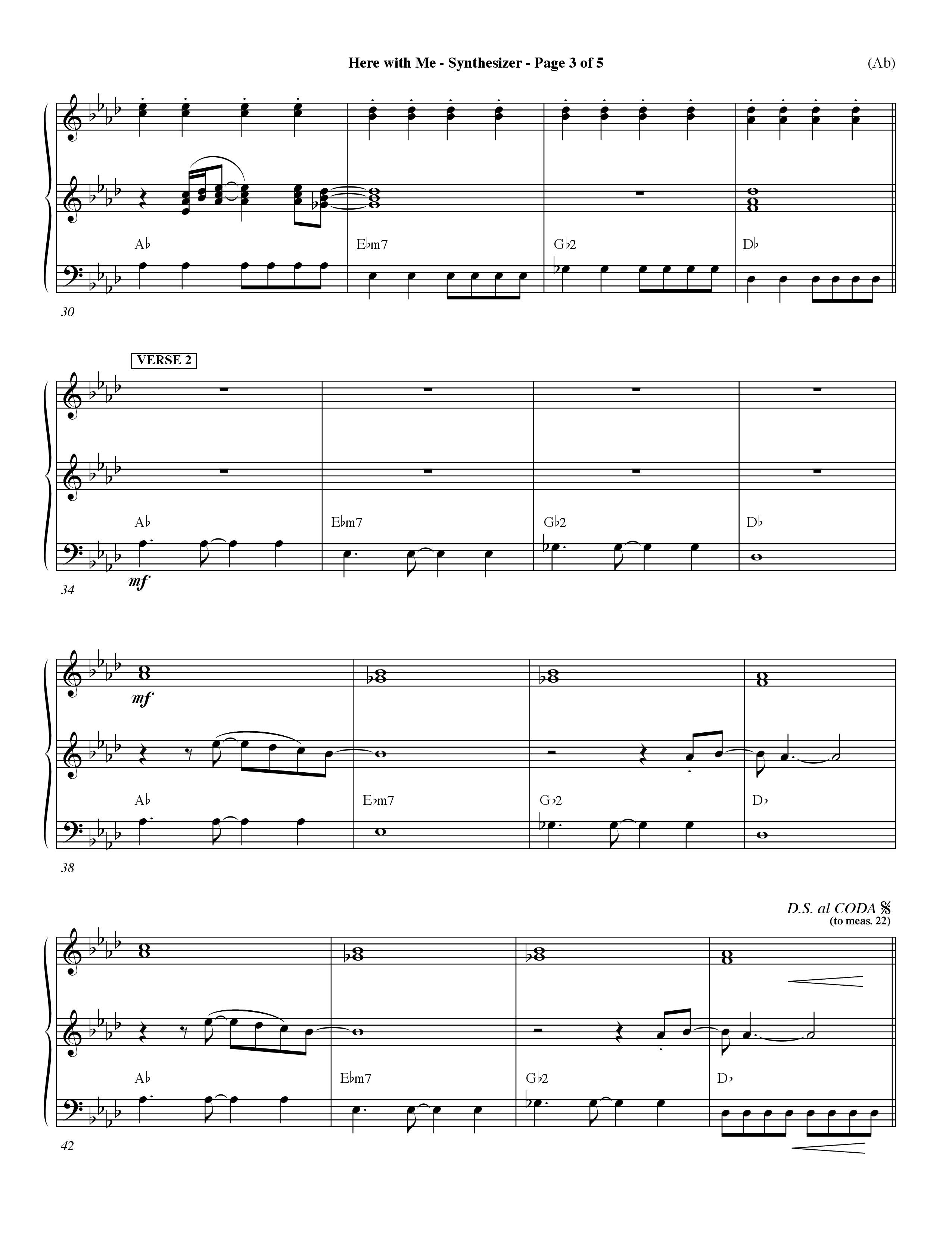 Here With Me (Choral Anthem SATB) Synth (Word Music Choral / Orch. Dave Williamson)