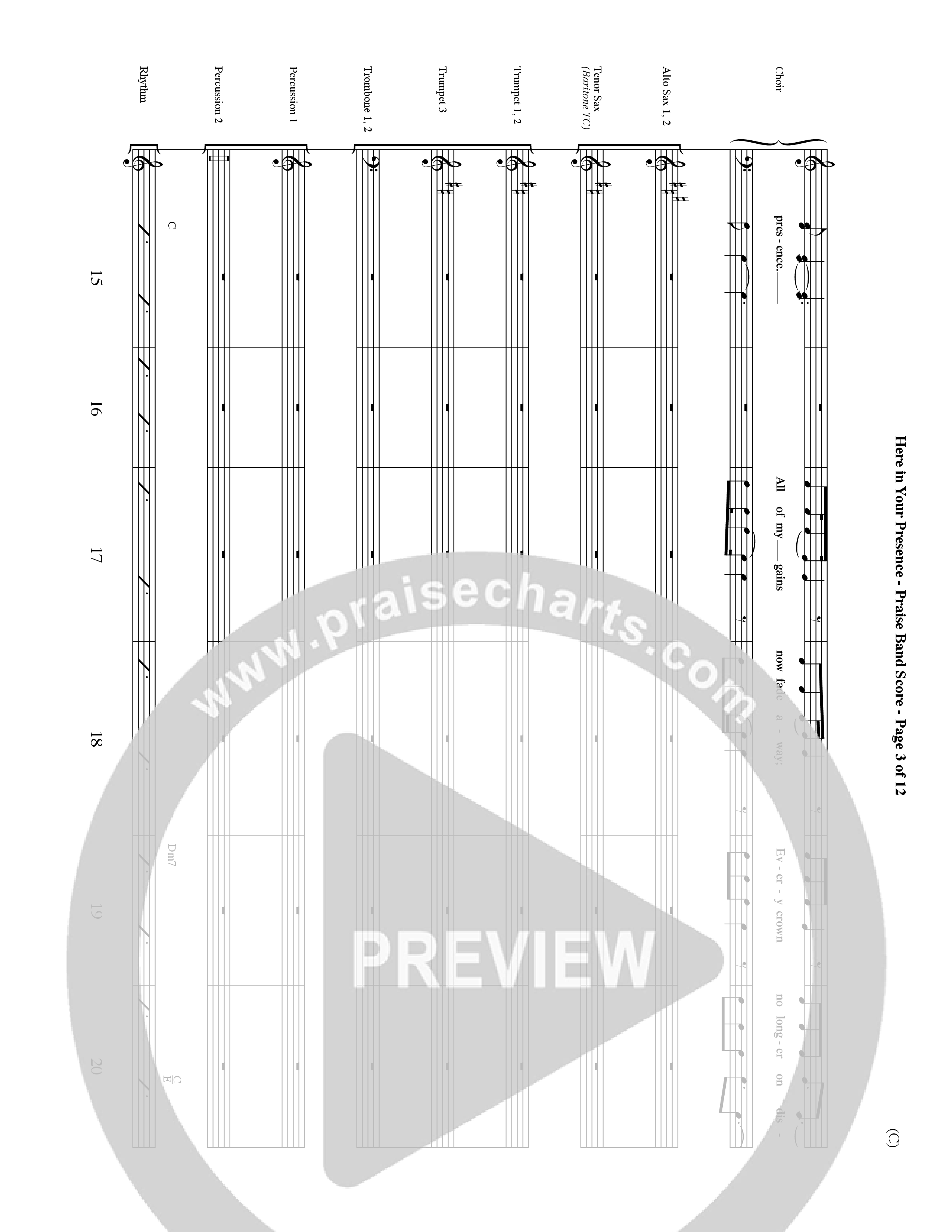 Here In Your Presence (Choral Anthem SATB) PraiseBand (incl. Brass) (Word Music Choral / Orch. David McKay)
