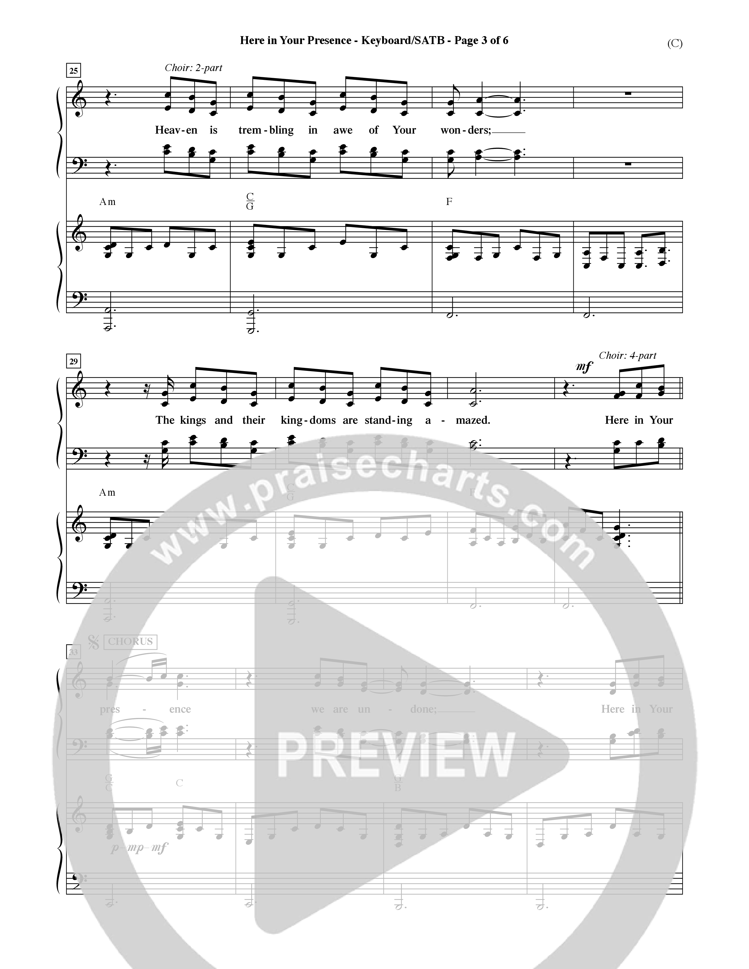 Here In Your Presence (Choral Anthem SATB) Keyboard/Vocal (SATB) (Word Music Choral / Orch. David McKay)