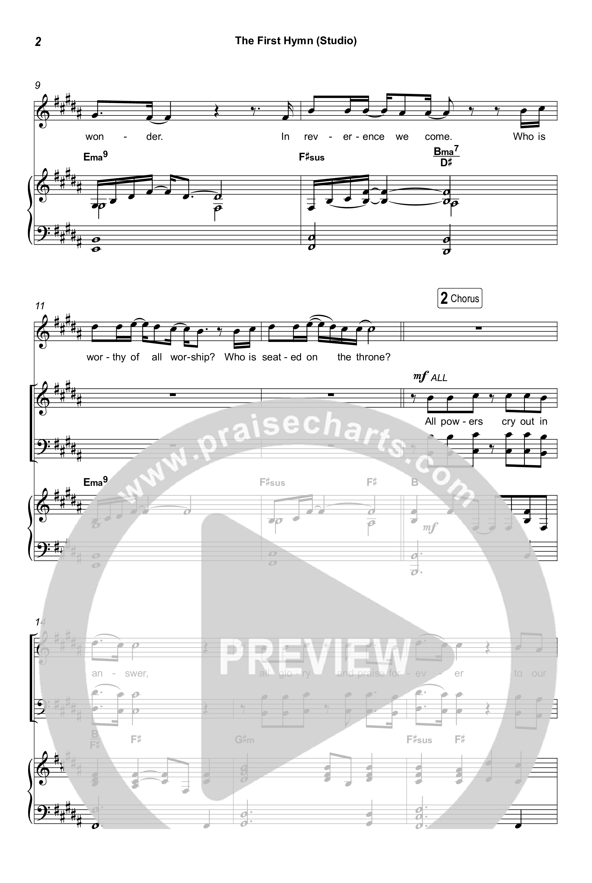 The First Hymn (Choral Anthem SATB) Octavo (SATB & Pno) (Chris Tofilon / Ben Fielding / Arr. Luke Gambill)