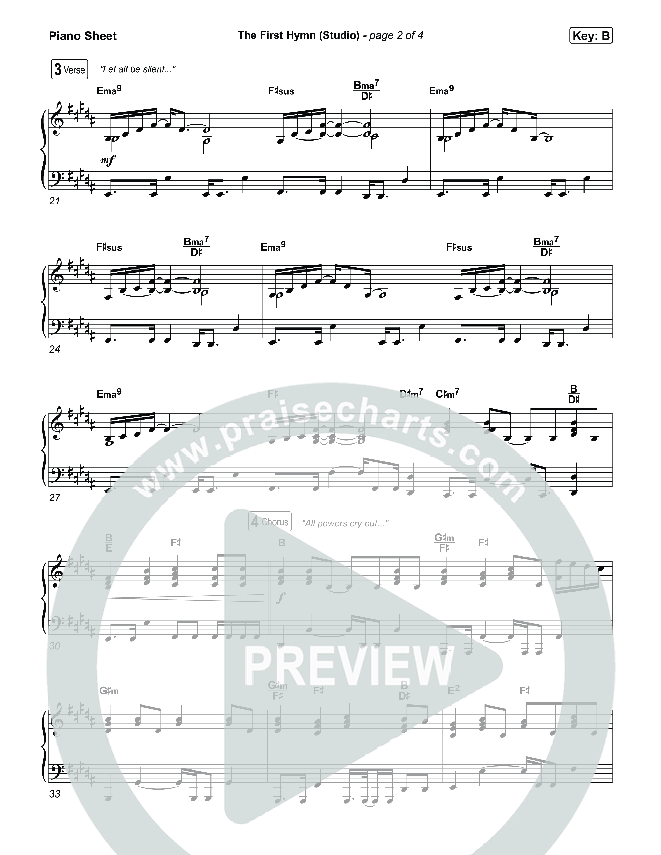 The First Hymn (Choral Anthem SATB) Piano Sheet (Chris Tofilon / Ben Fielding / Arr. Luke Gambill)