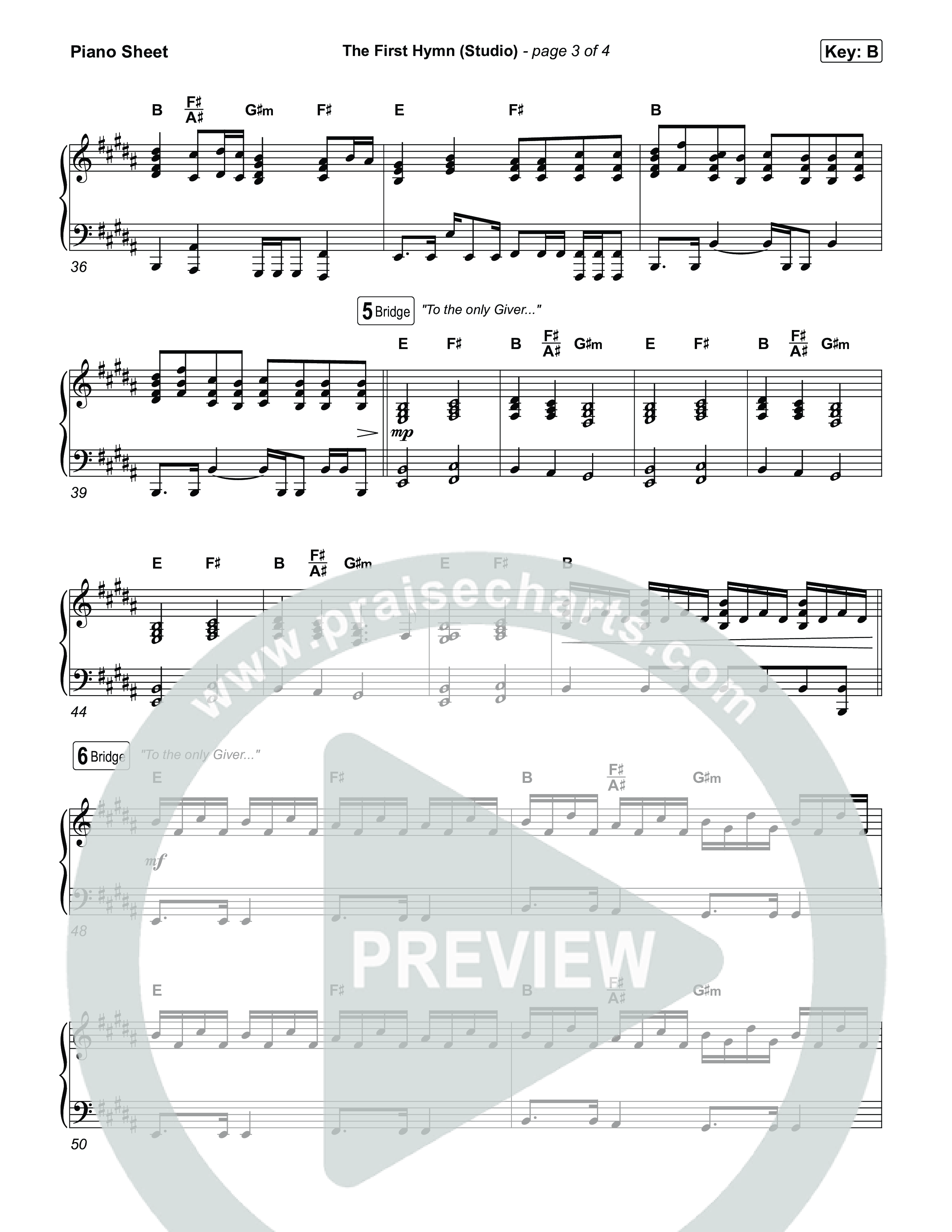 The First Hymn (Choral Anthem SATB) Piano Sheet (Chris Tofilon / Ben Fielding / Arr. Luke Gambill)