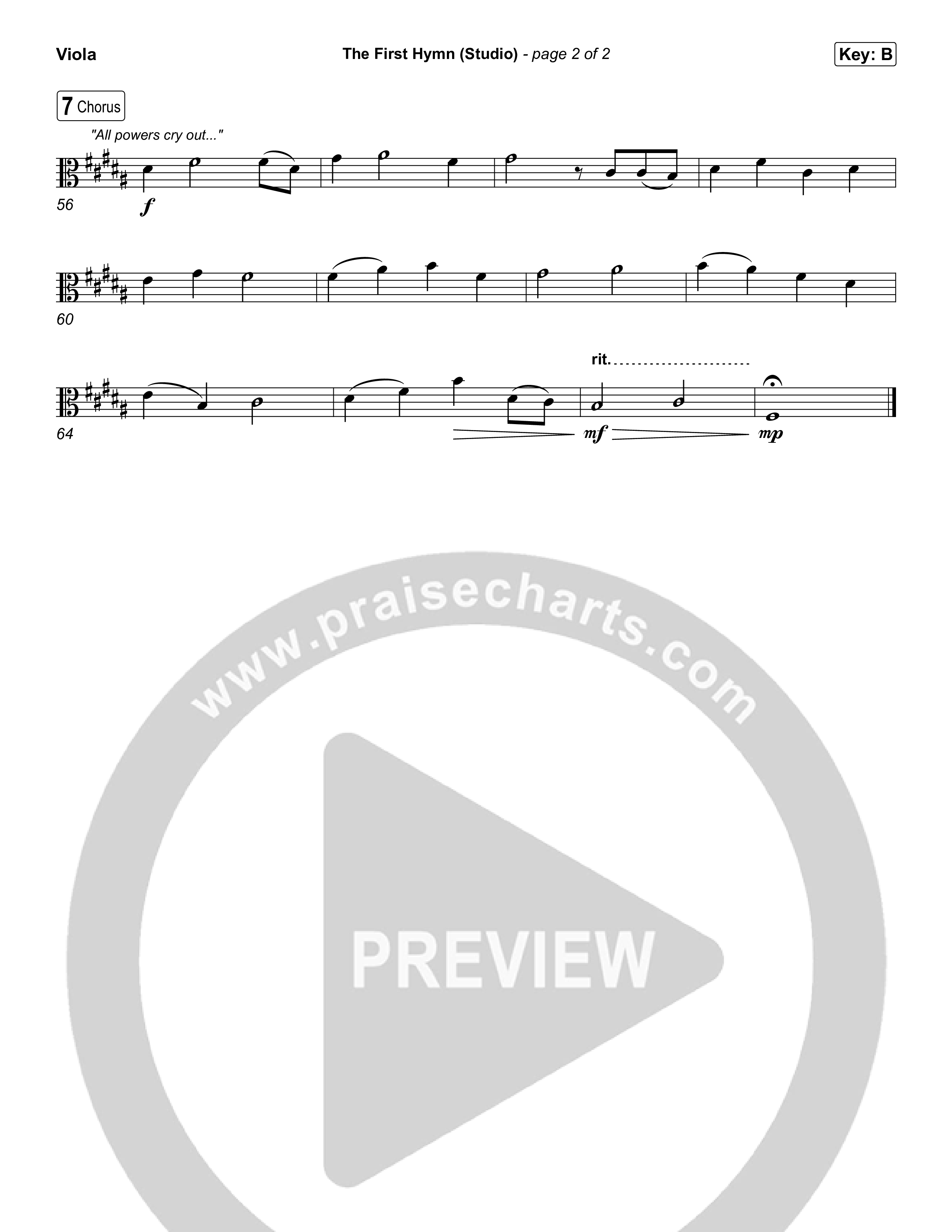 The First Hymn (Choral Anthem SATB) Viola (Chris Tofilon / Ben Fielding / Arr. Luke Gambill)