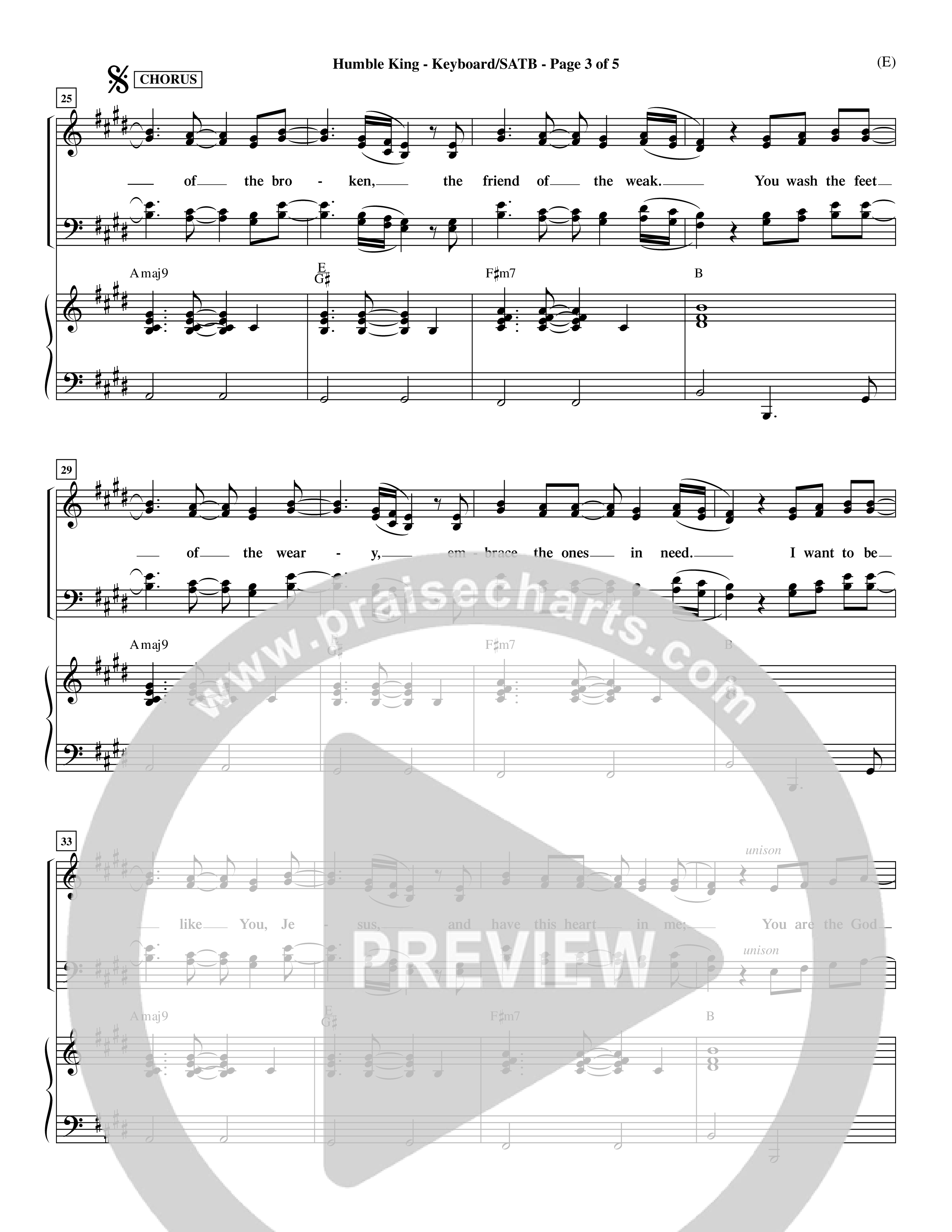 Humble King (Choral Anthem SATB) Keyboard/Vocal (SATB) (Word Music Choral / Orch. Dave Williamson)