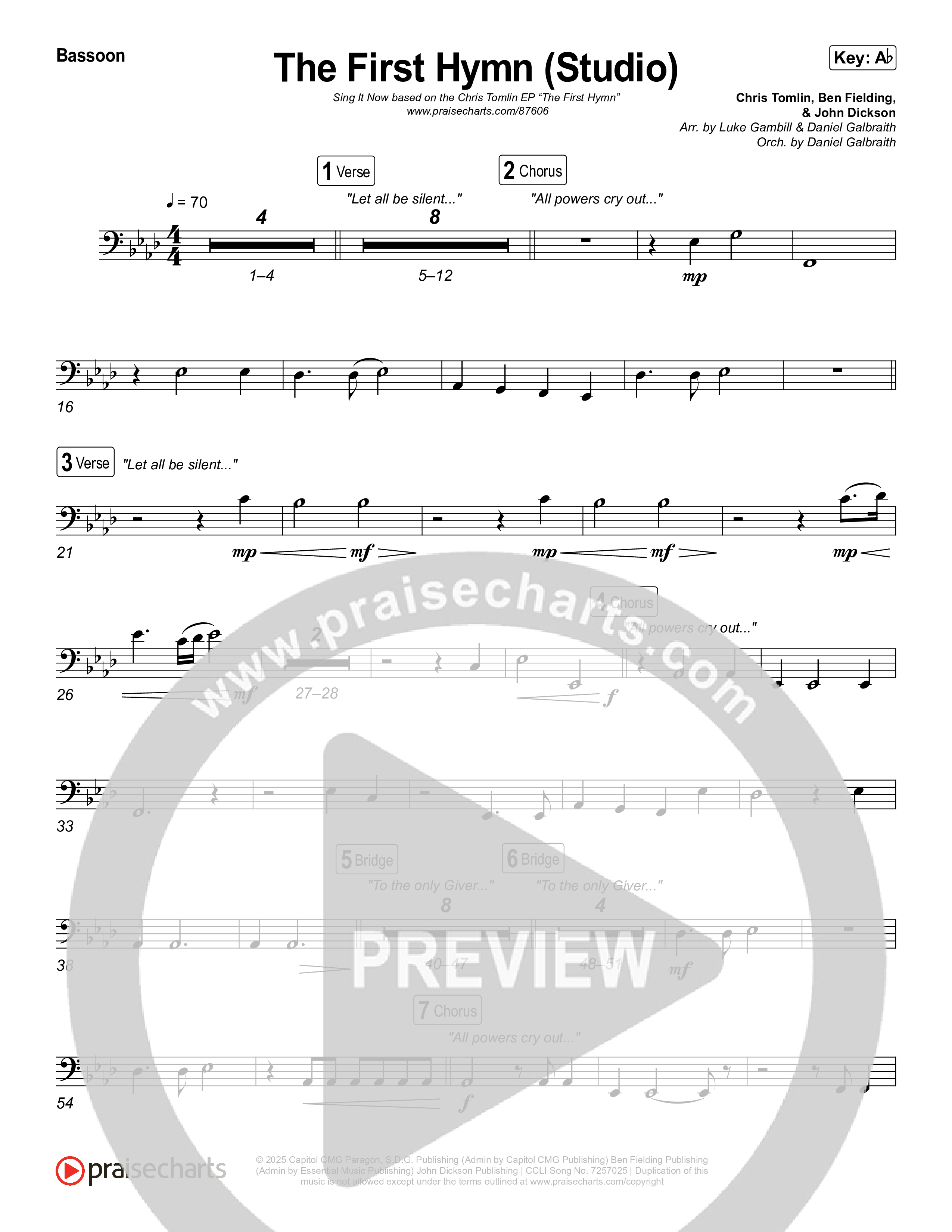 The First Hymn (Sing It Now) Bassoon (Chris Tofilon / Ben Fielding / Arr. Luke Gambill)