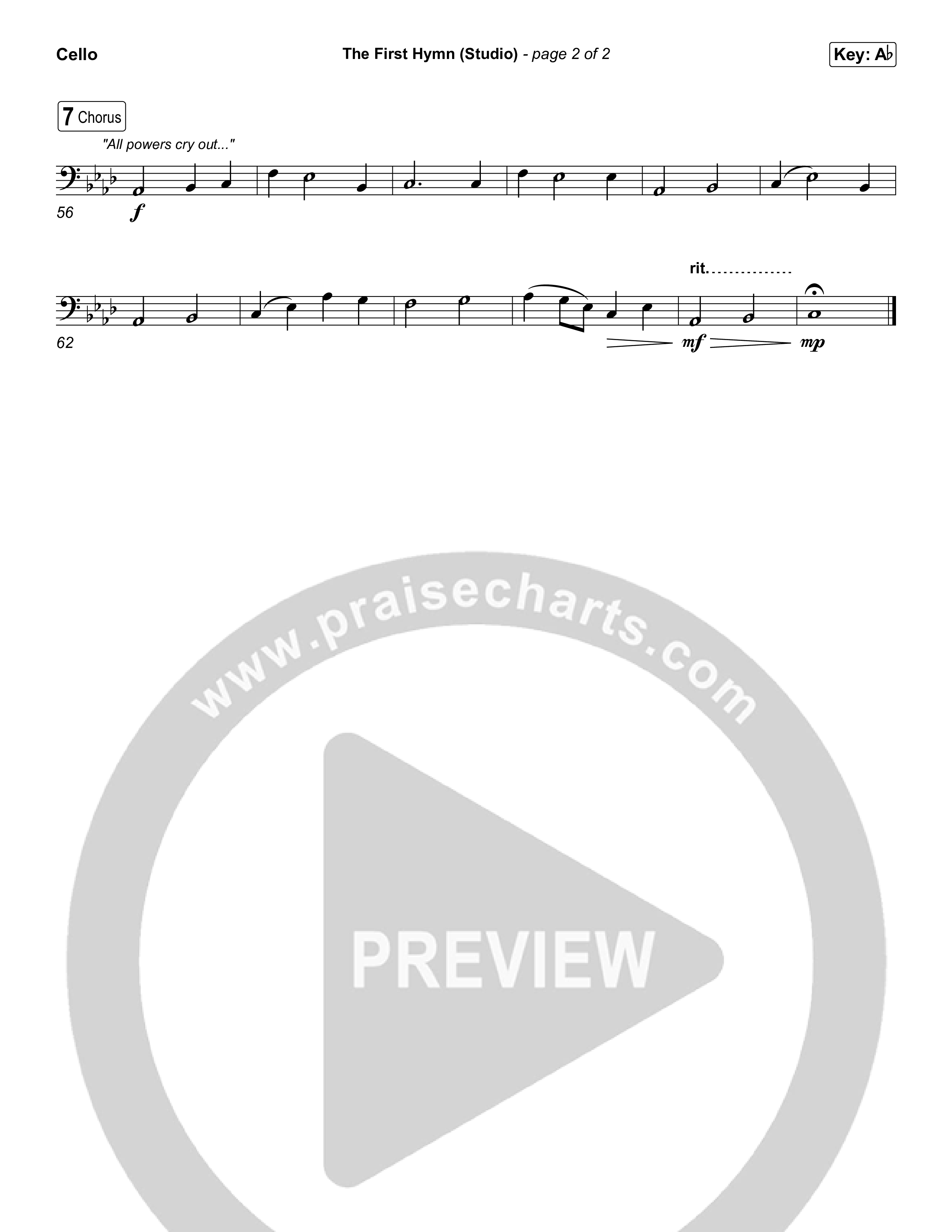 The First Hymn (Sing It Now) Cello (Chris Tofilon / Ben Fielding / Arr. Luke Gambill)