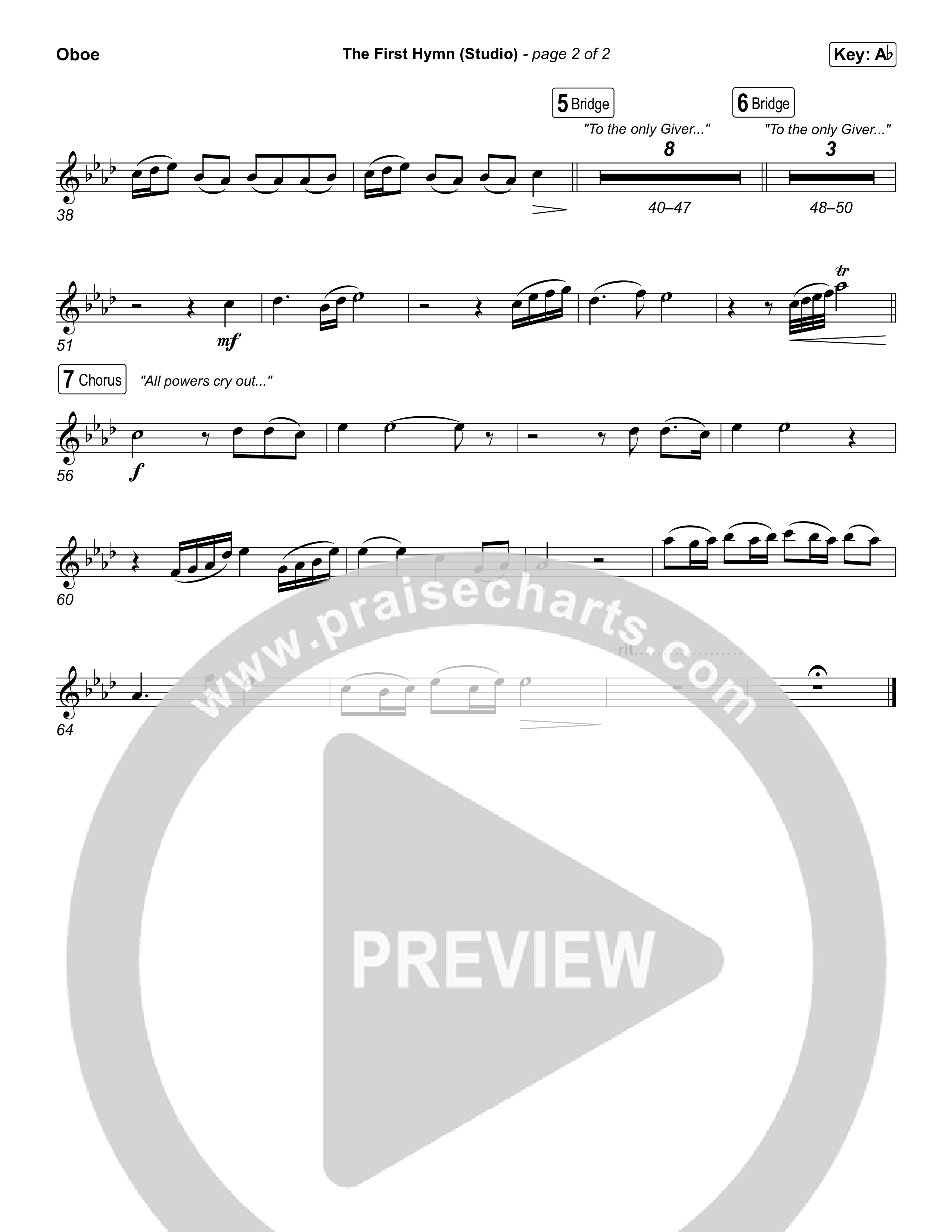 The First Hymn (Sing It Now) Oboe (Chris Tofilon / Ben Fielding / Arr. Luke Gambill)