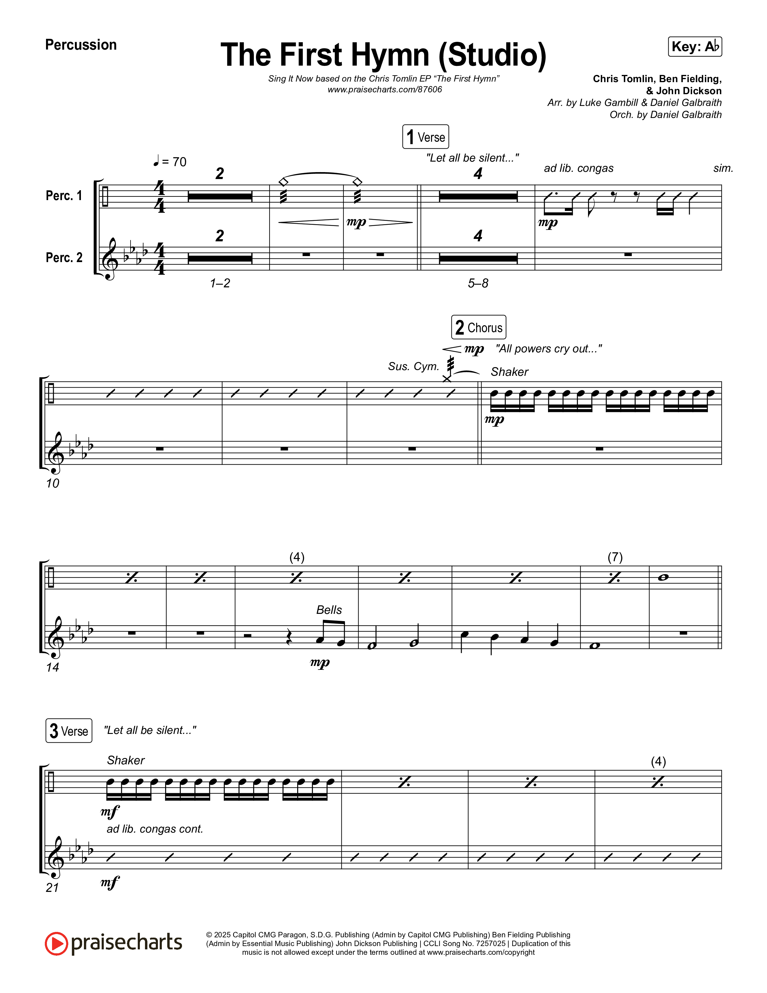 The First Hymn (Sing It Now) Percussion (Chris Tofilon / Ben Fielding / Arr. Luke Gambill)