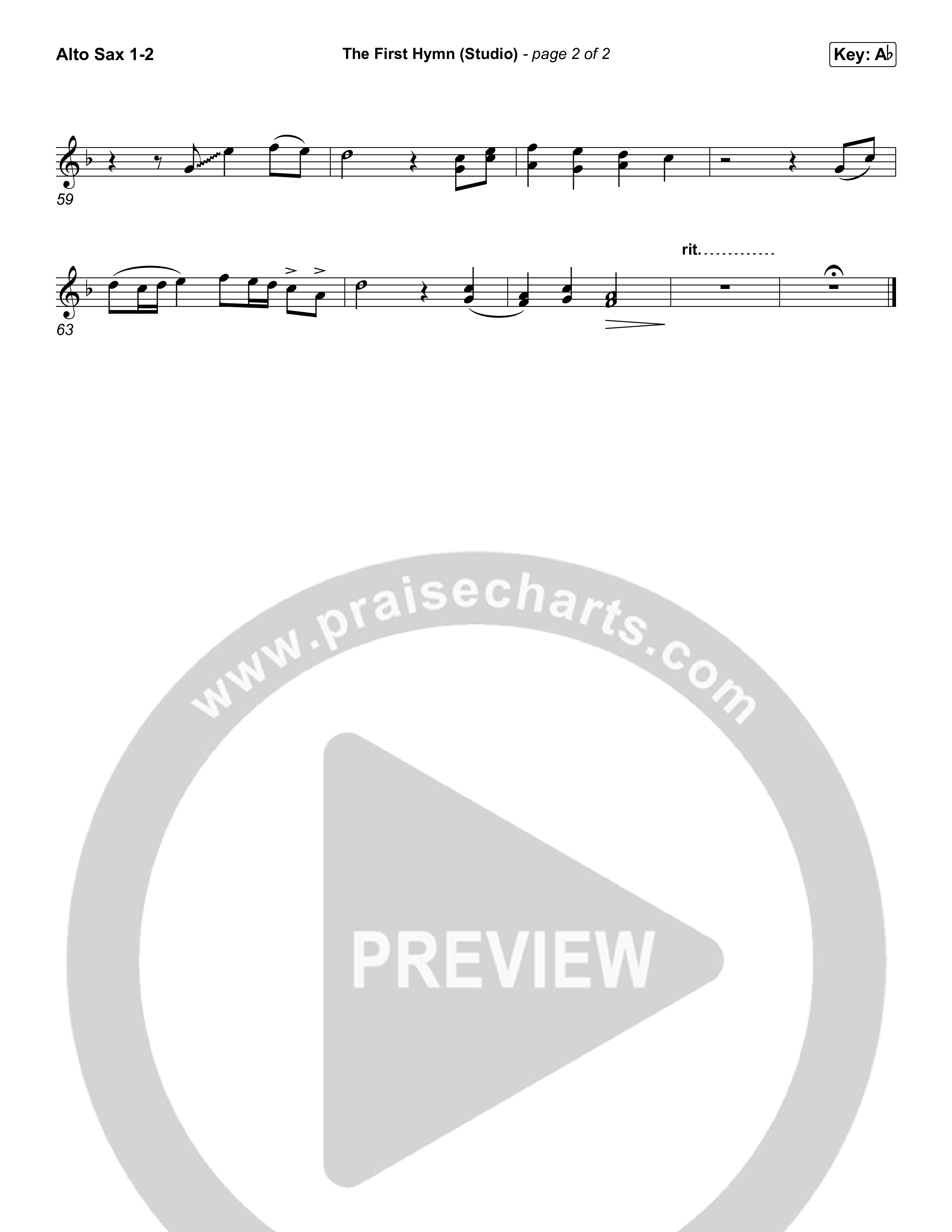 The First Hymn (Worship Choir/SAB) Alto Sax 1/2 (Chris Tofilon / Ben Fielding / Arr. Luke Gambill)