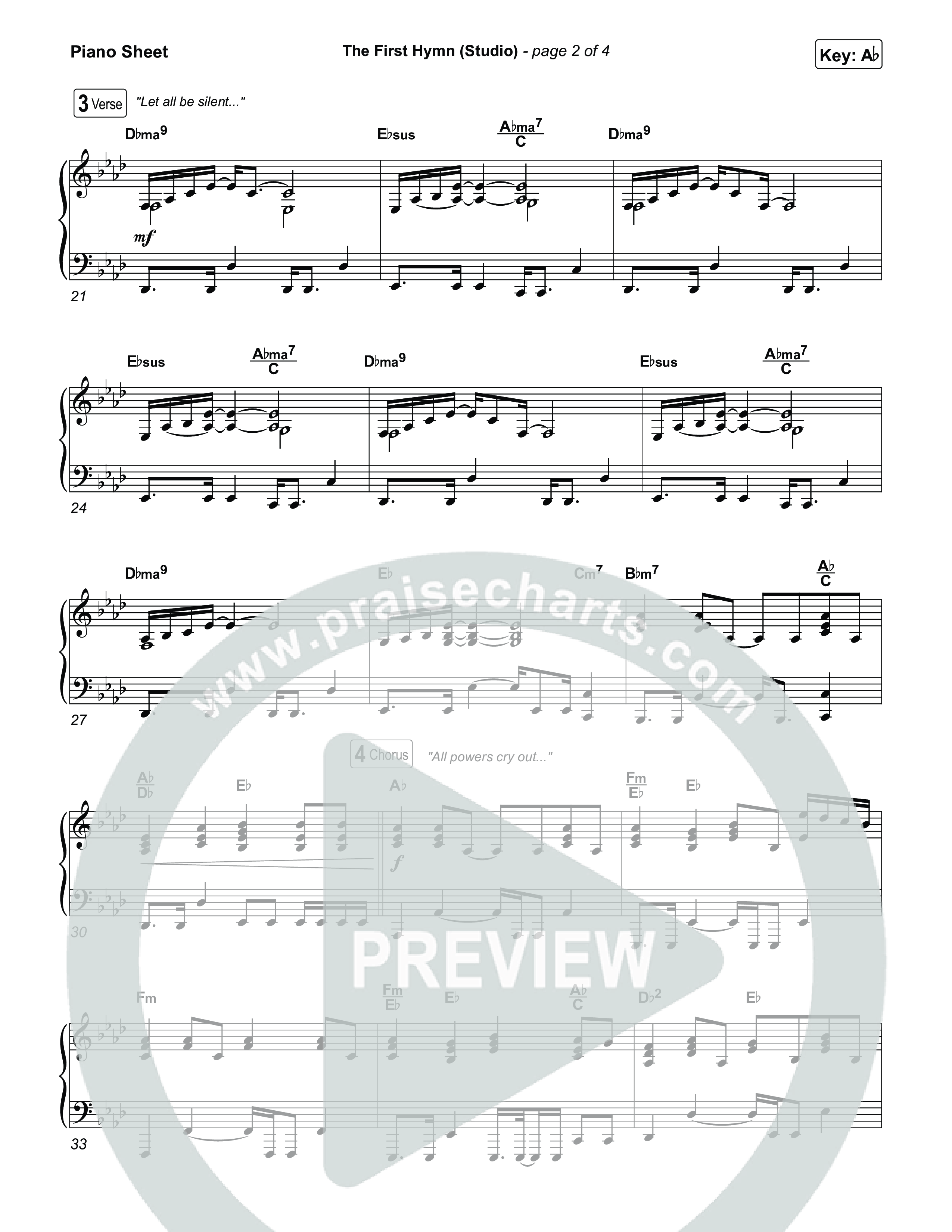 The First Hymn (Worship Choir/SAB) Piano Sheet (Chris Tofilon / Ben Fielding / Arr. Luke Gambill)