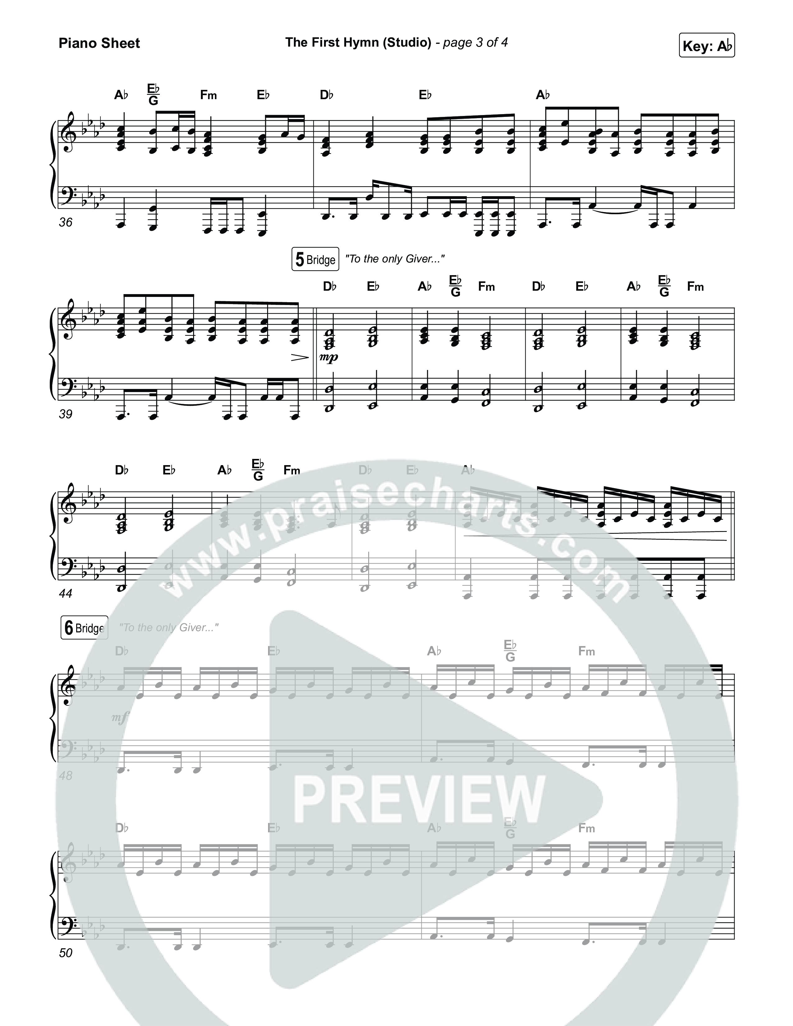 The First Hymn (Worship Choir/SAB) Piano Sheet (Chris Tofilon / Ben Fielding / Arr. Luke Gambill)