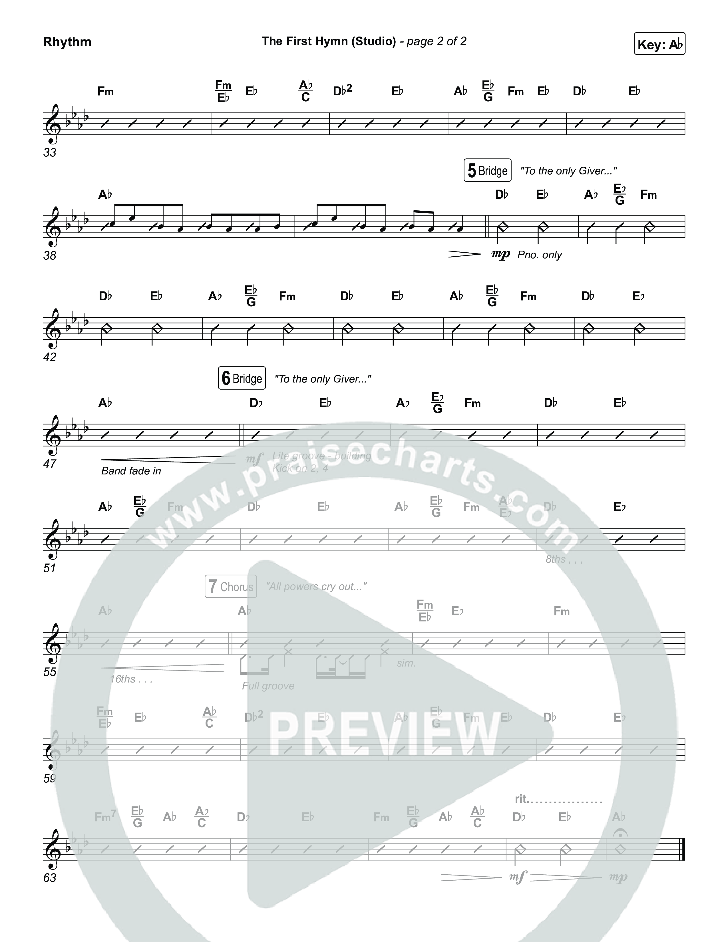 The First Hymn (Worship Choir/SAB) Rhythm Pack (Chris Tofilon / Ben Fielding / Arr. Luke Gambill)