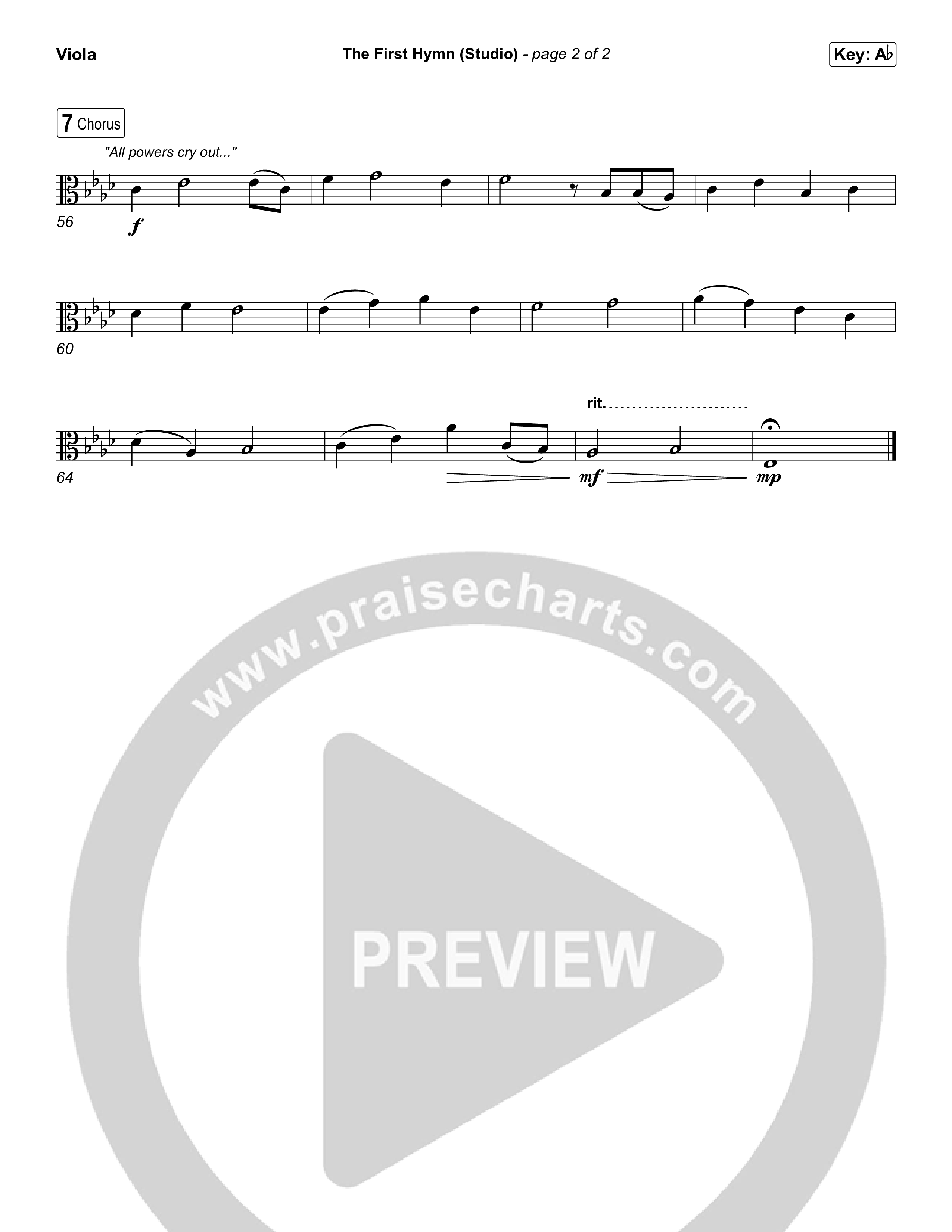 The First Hymn (Worship Choir/SAB) Viola (Chris Tofilon / Ben Fielding / Arr. Luke Gambill)