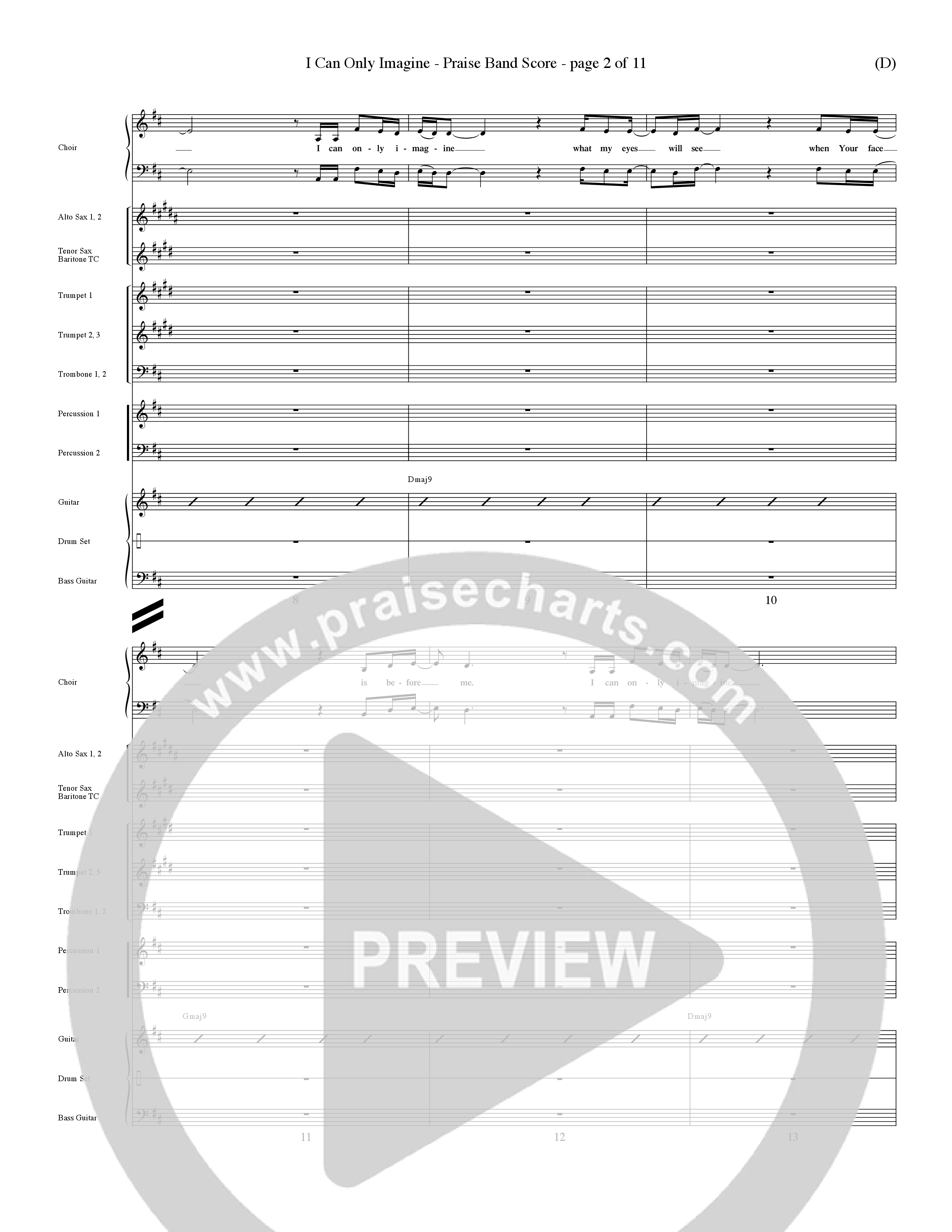 I Can Only Imagine (Choral Anthem SATB) Conductor's Score (Word Music Choral / Orch. Dave Williamson)