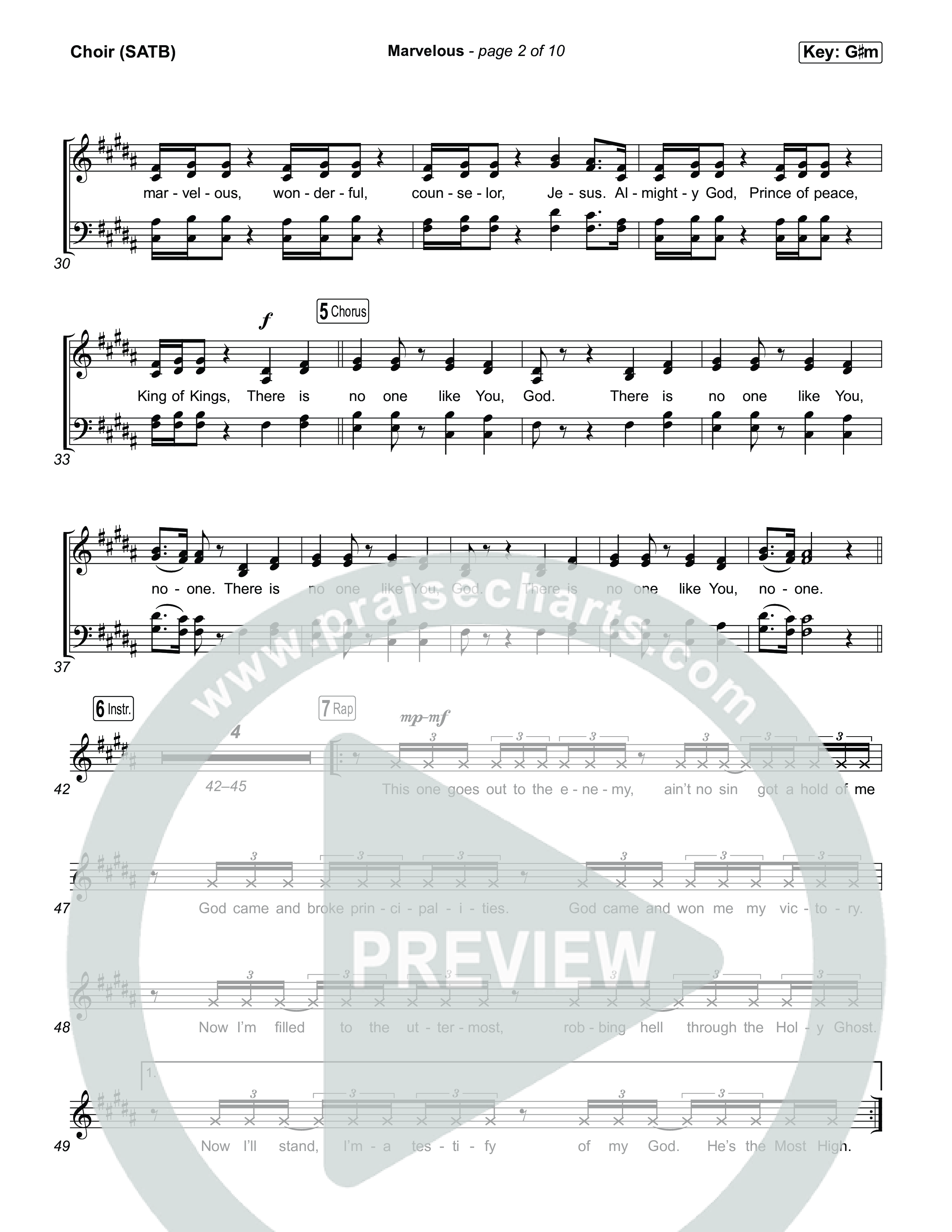Marvelous Choir Sheet (SATB) (Circuit Rider Music)