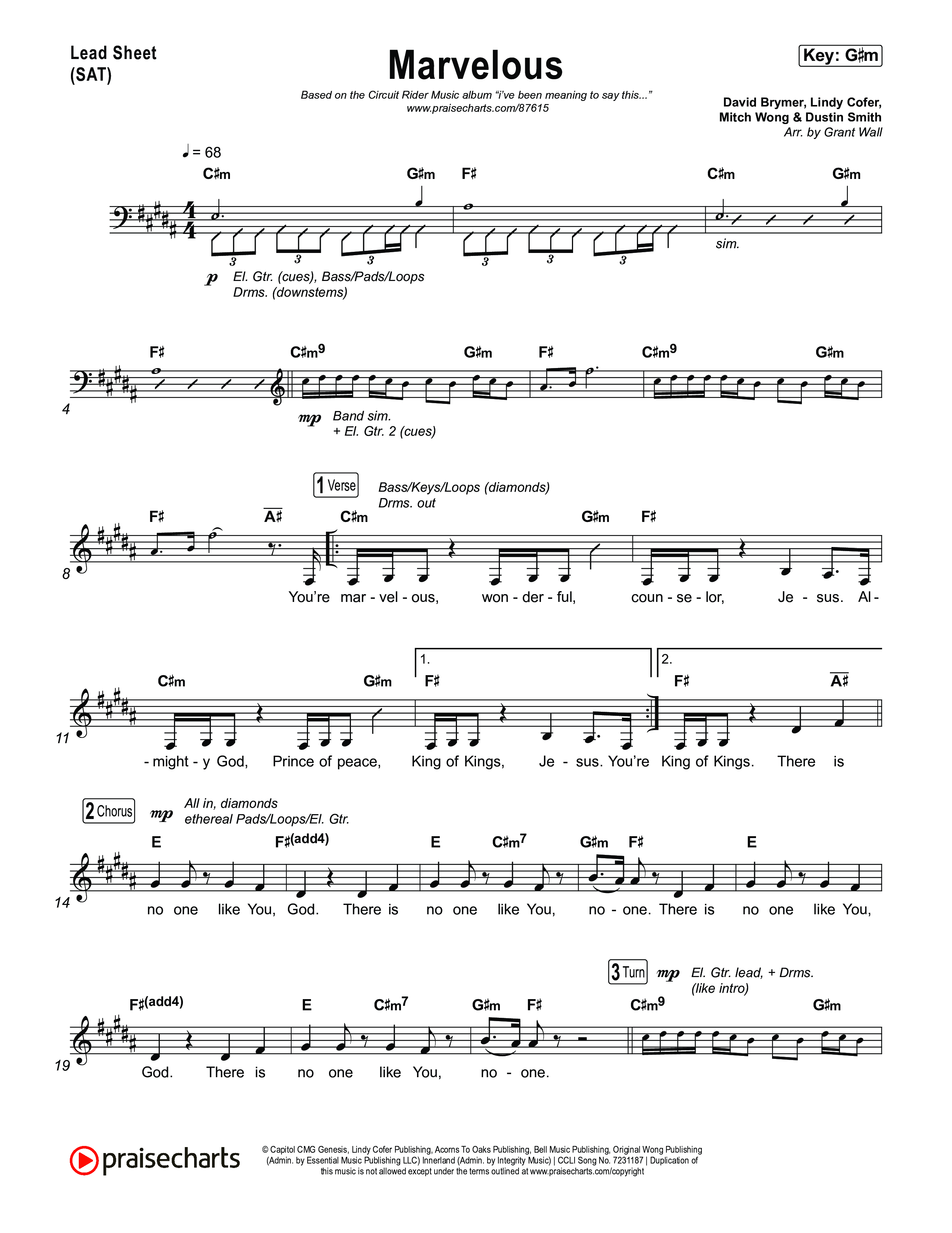 Marvelous Lead Sheet (SAT) (Circuit Rider Music)