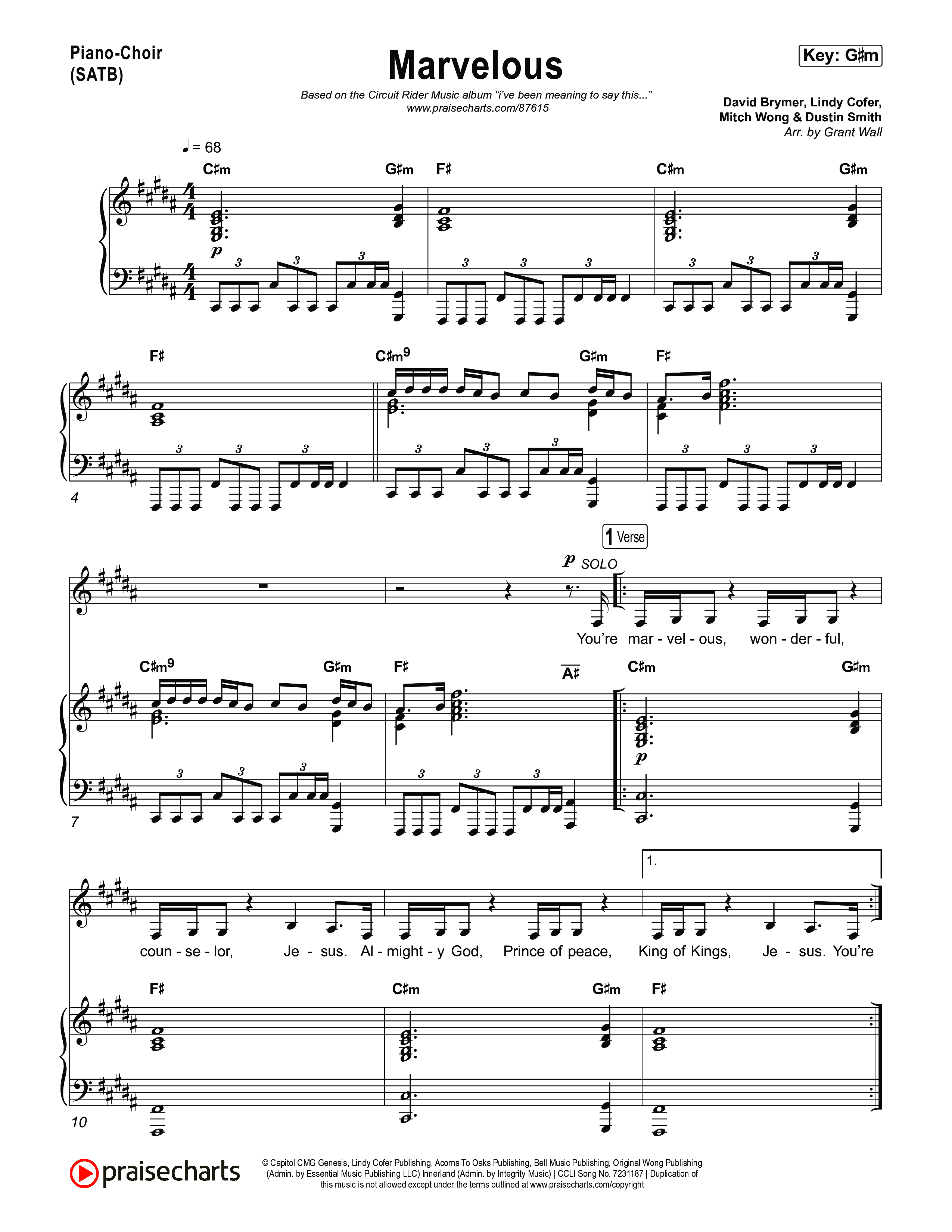 Marvelous Piano/Vocal Pack (Circuit Rider Music)