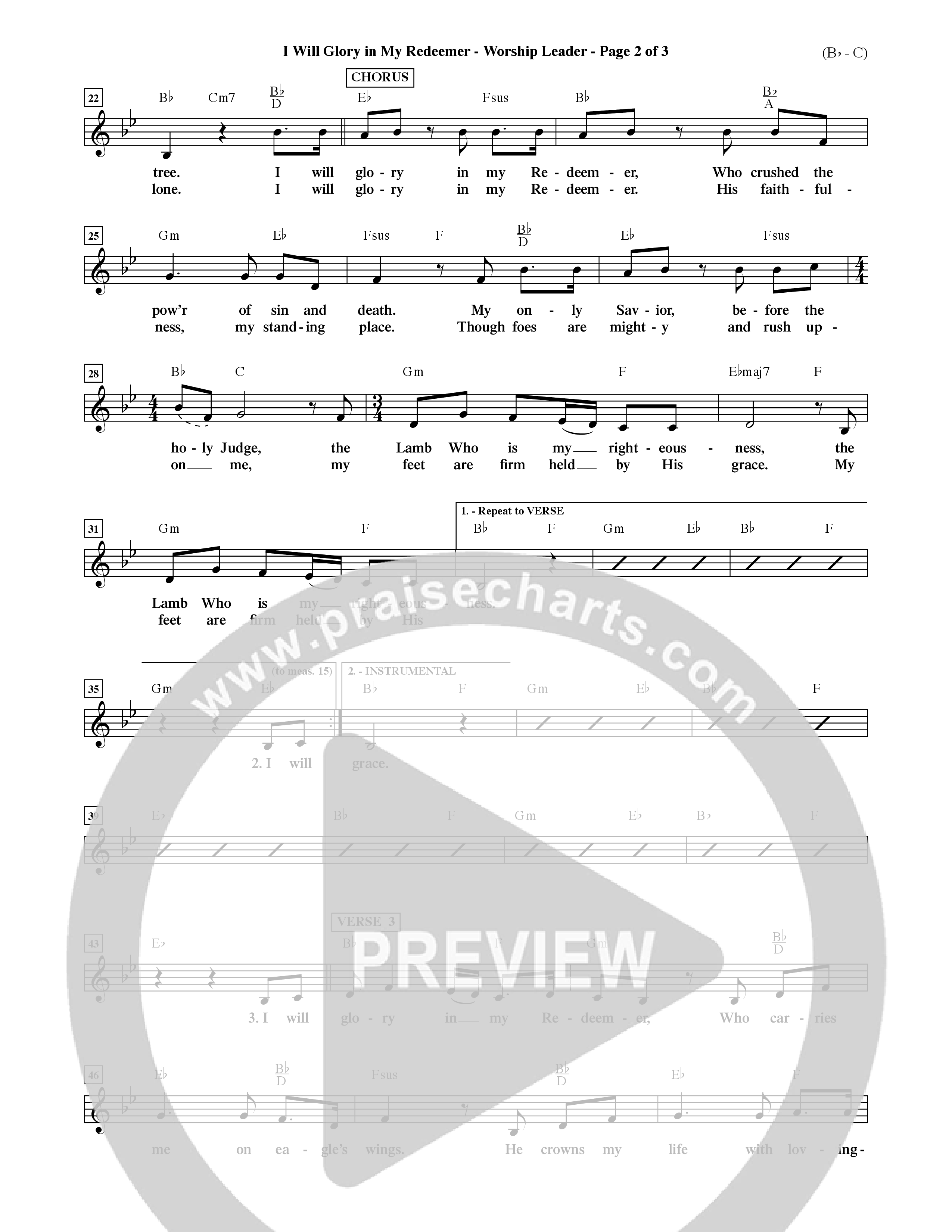 I Will Glory In My Redeemer (Choral Anthem SATB) Rhythm Pack (Word Music Choral / Orch. David Shipps)