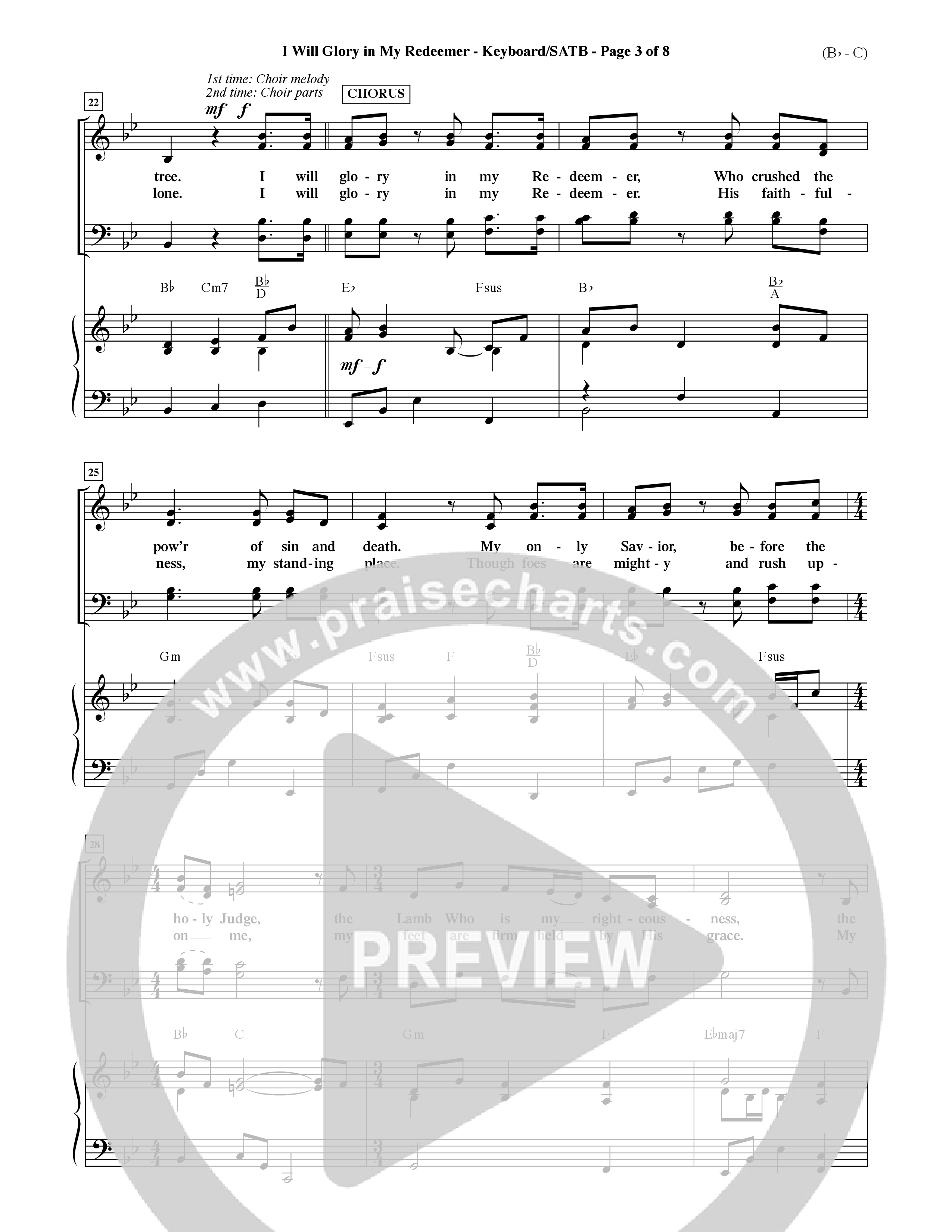 I Will Glory In My Redeemer (Choral Anthem SATB) Keyboard/Vocal (SATB) (Word Music Choral / Orch. David Shipps)