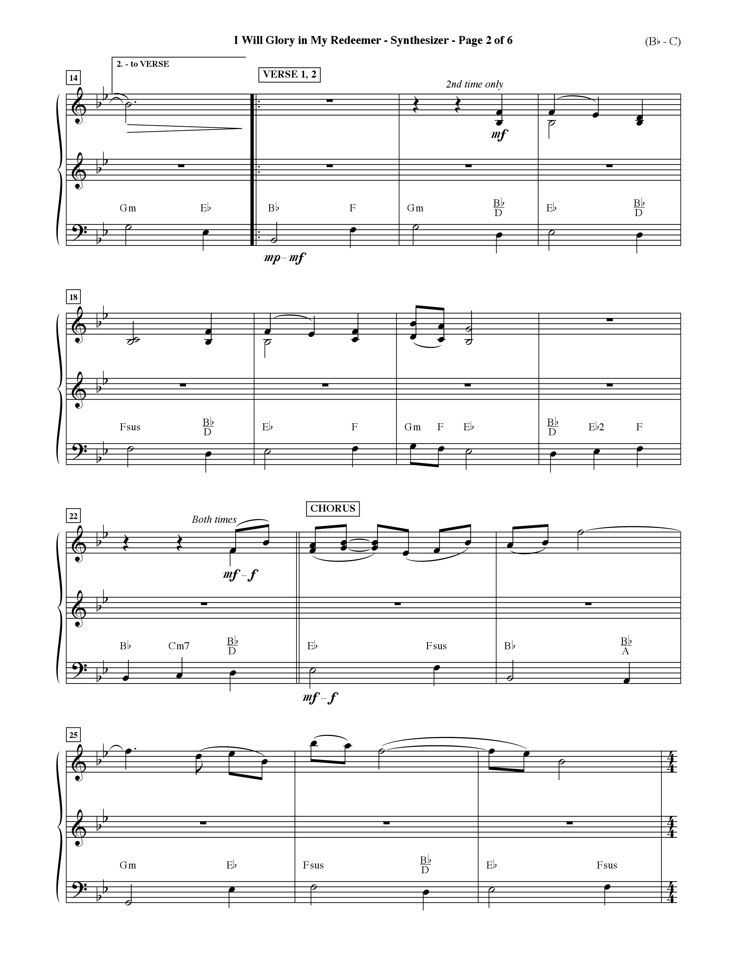 I Will Glory In My Redeemer (Choral Anthem SATB) Synth (Word Music Choral / Orch. David Shipps)
