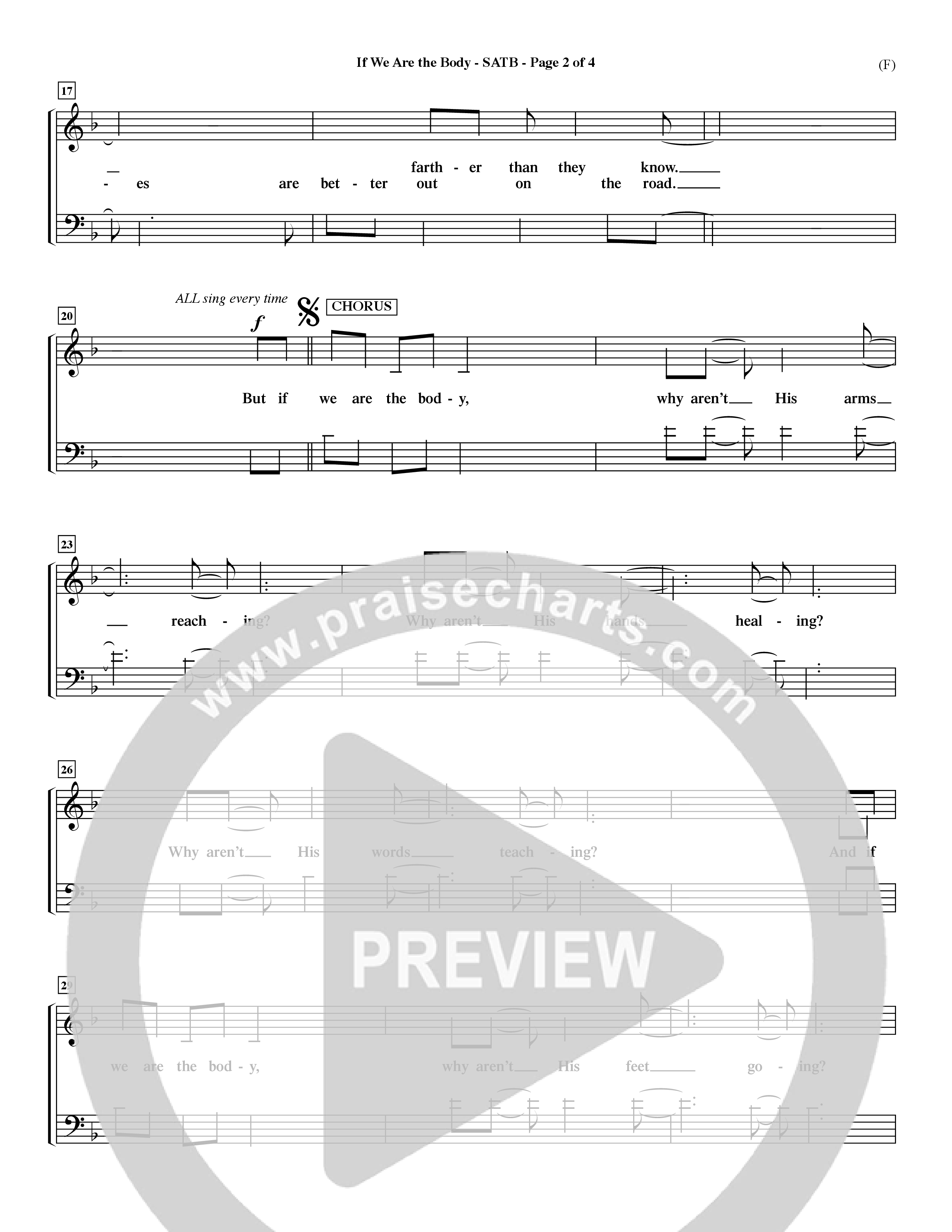 If We Are The Body (Choral Anthem SATB) Choir Sheet (SATB) (Word Music Choral / Orch. Dave Williamson)