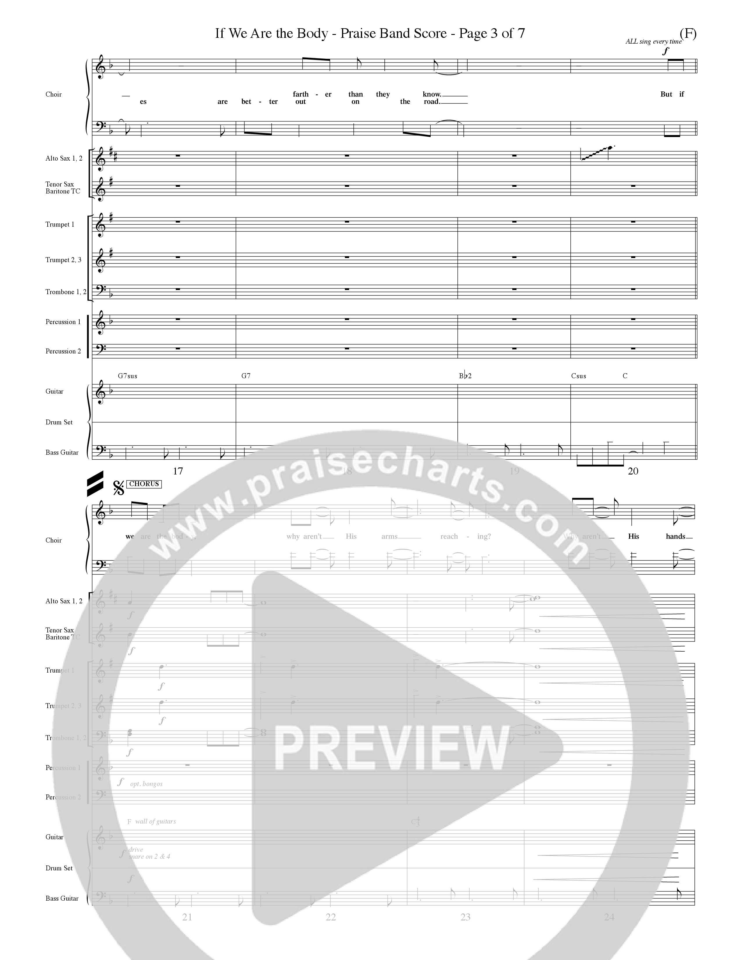 If We Are The Body (Choral Anthem SATB) PraiseBand (incl. Brass) (Word Music Choral / Orch. Dave Williamson)