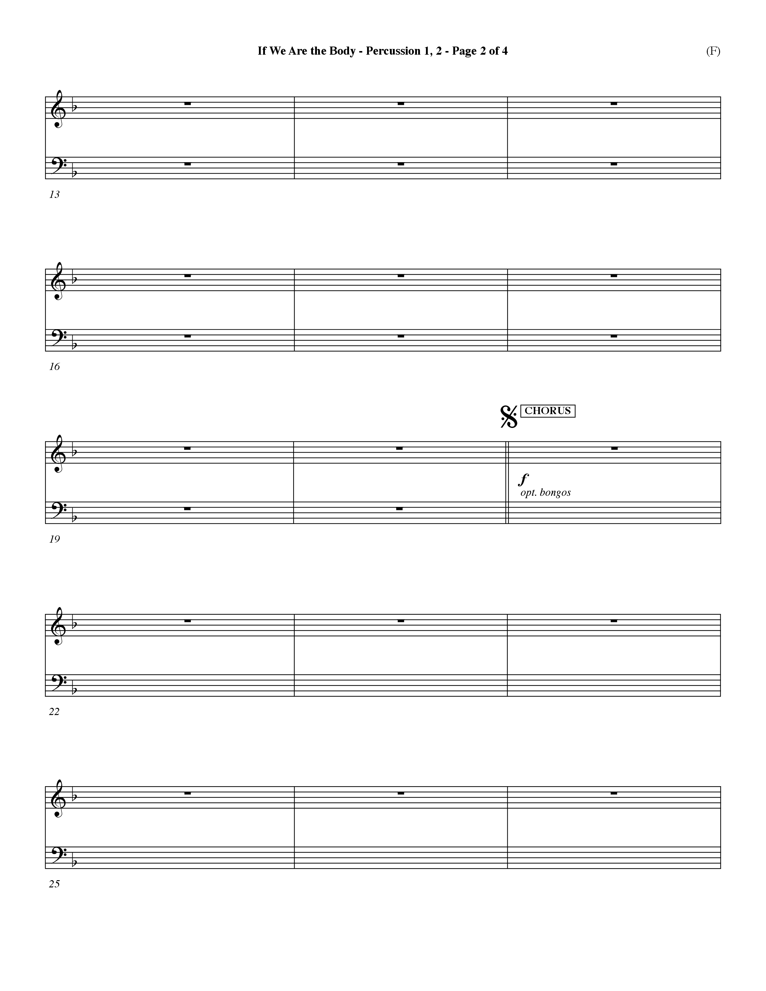 If We Are The Body (Choral Anthem SATB) Percussion 1/2 (Word Music Choral / Orch. Dave Williamson)