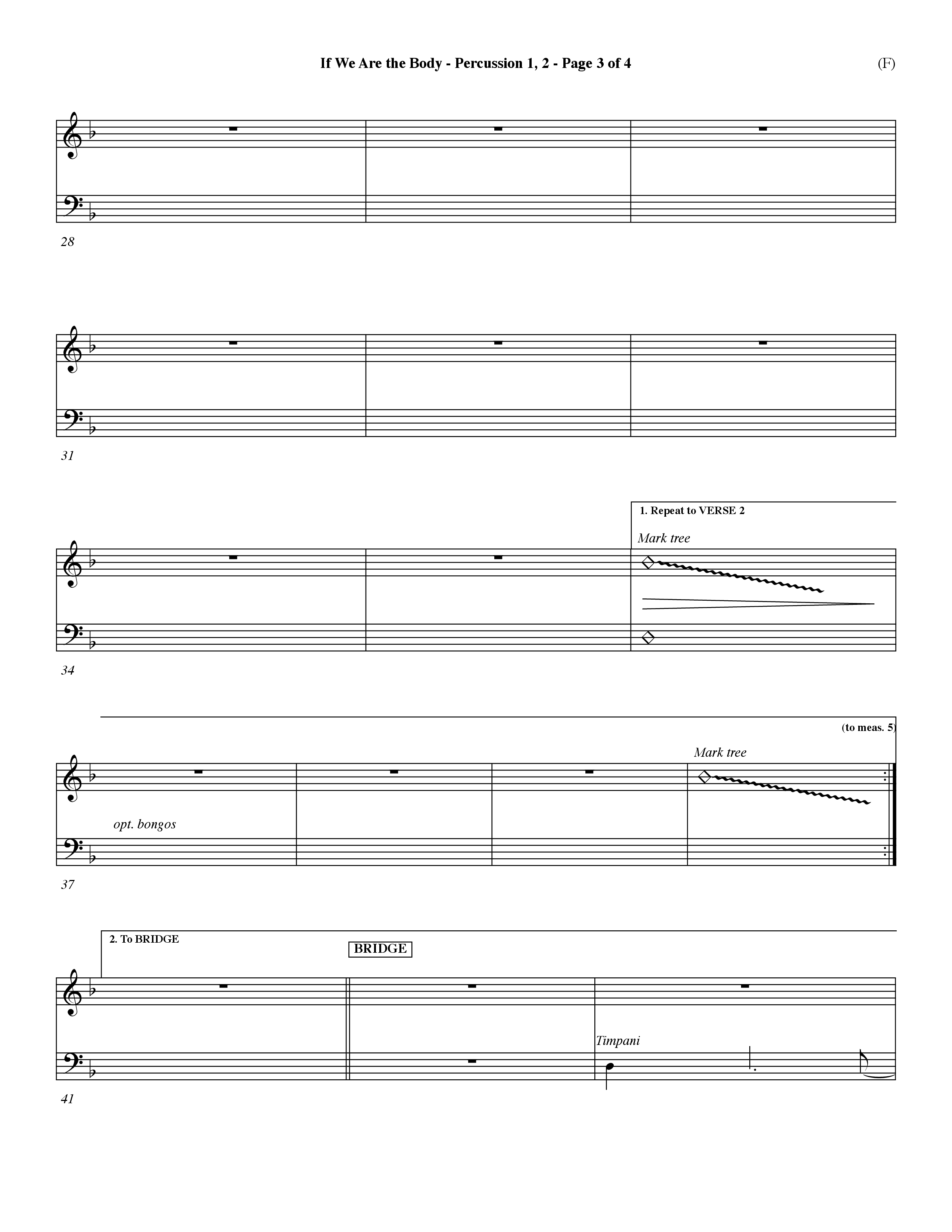 If We Are The Body (Choral Anthem SATB) Percussion 1/2 (Word Music Choral / Orch. Dave Williamson)