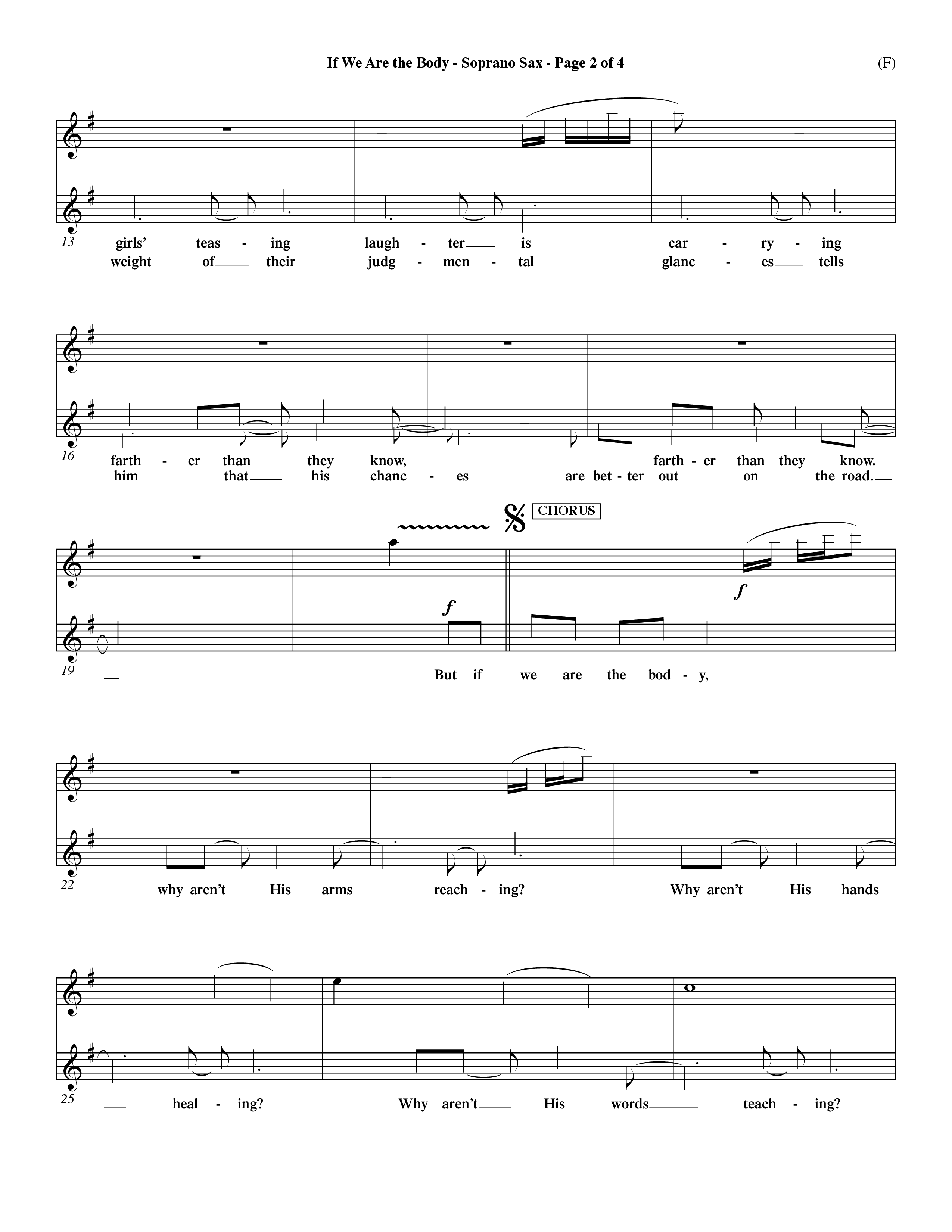 If We Are The Body (Choral Anthem SATB) Saxophone (Word Music Choral / Orch. Dave Williamson)