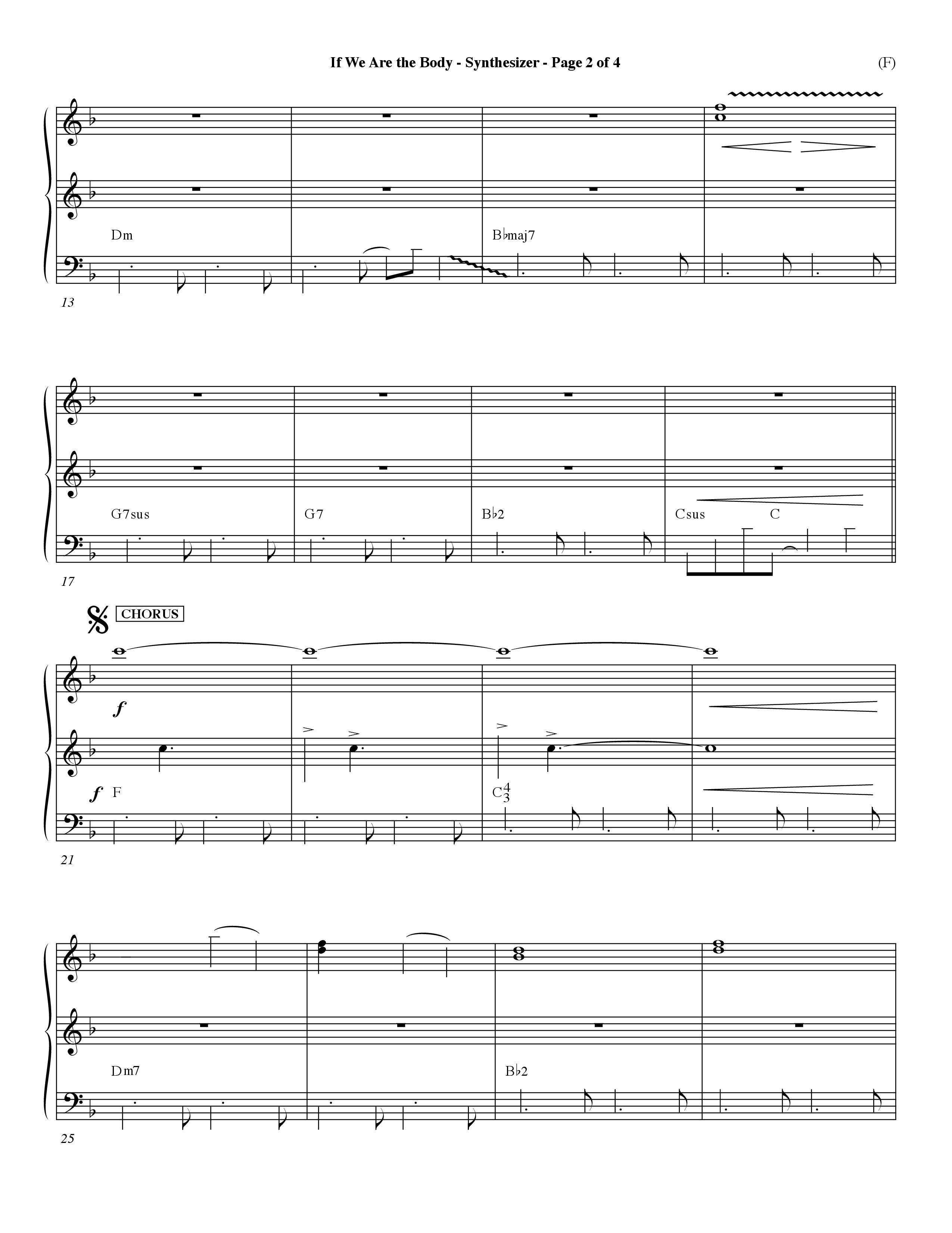If We Are The Body (Choral Anthem SATB) Synth (Word Music Choral / Orch. Dave Williamson)