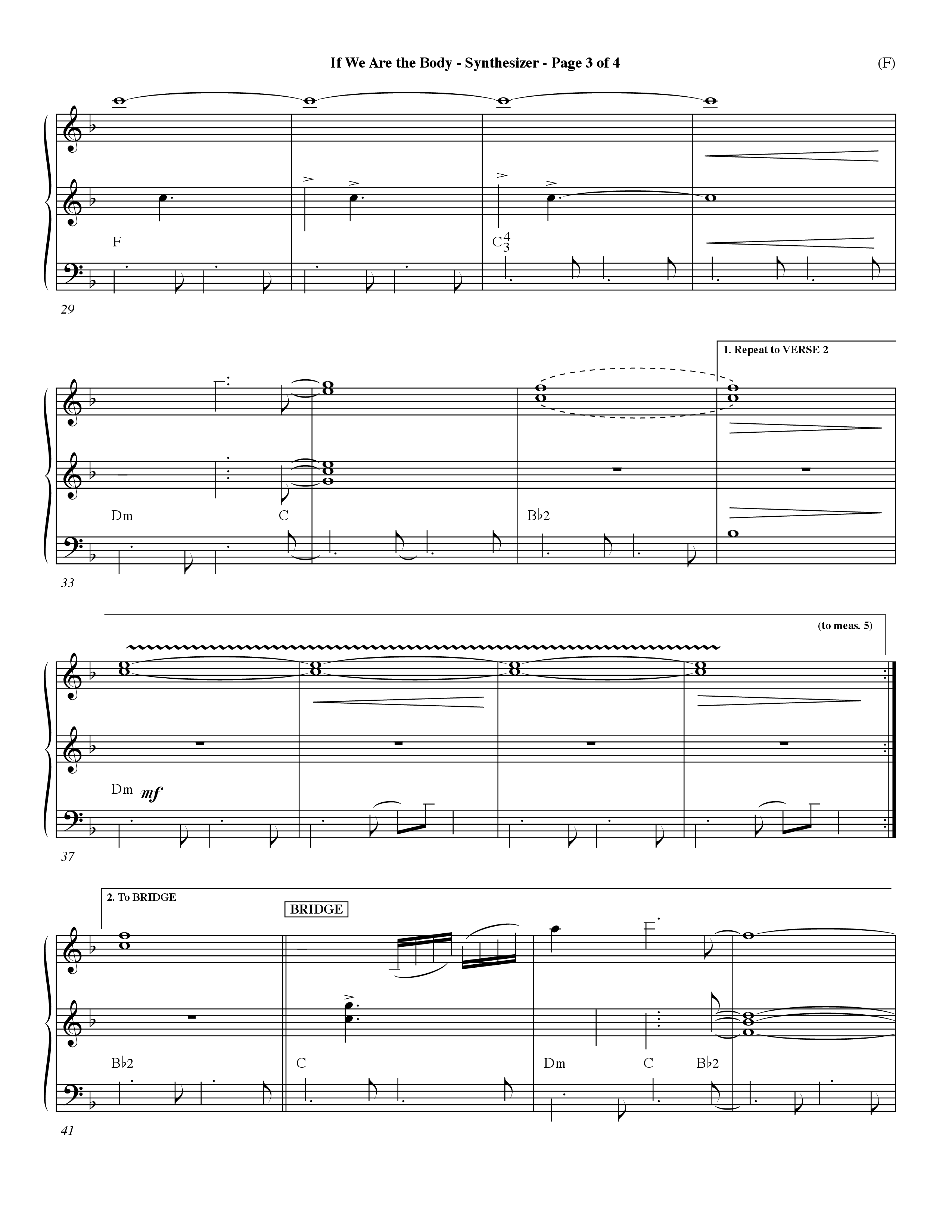 If We Are The Body (Choral Anthem SATB) Synth (Word Music Choral / Orch. Dave Williamson)