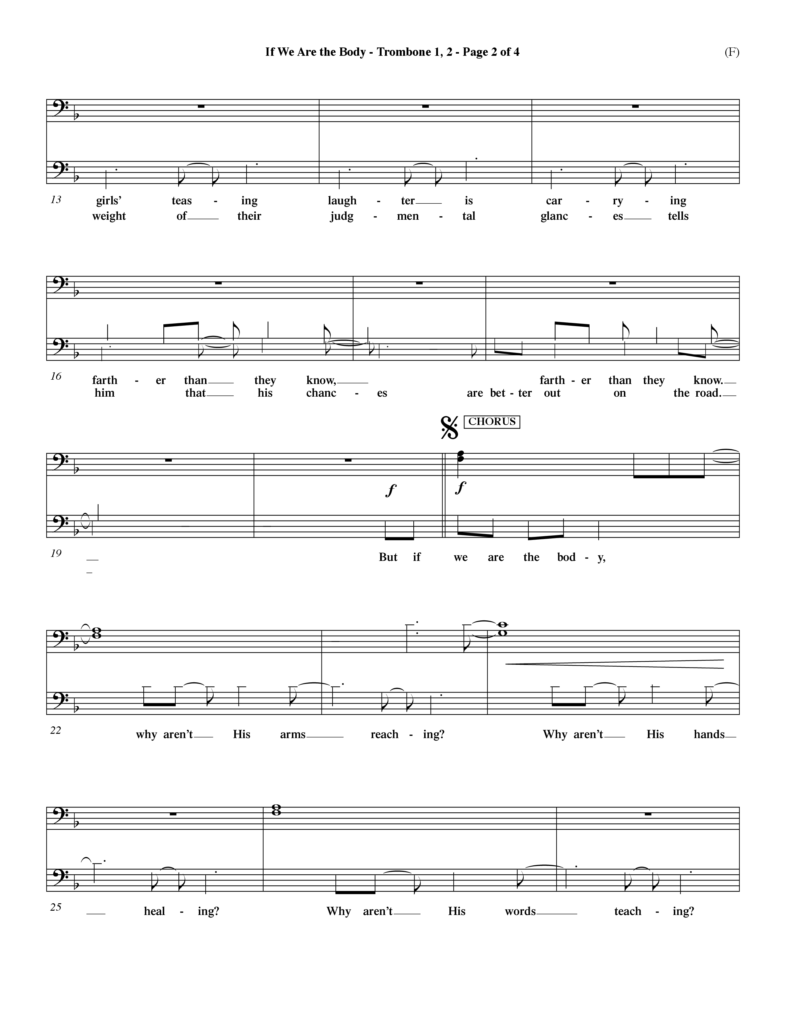 If We Are The Body (Choral Anthem SATB) Trombone 1/2 (Word Music Choral / Orch. Dave Williamson)