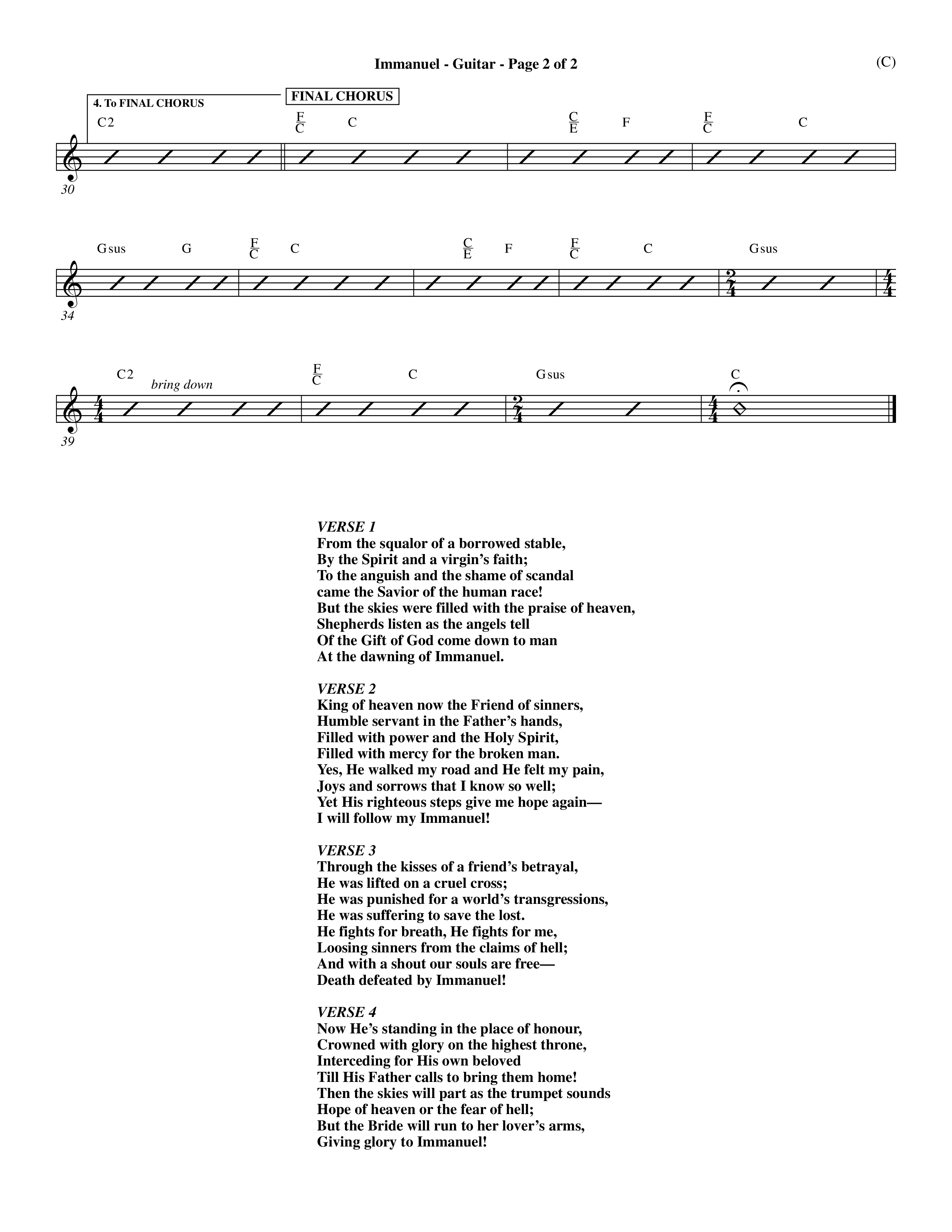 Immanuel (Choral Anthem SATB) Acoustic Guitar (Word Music Choral / Orch. Dave Williamson)