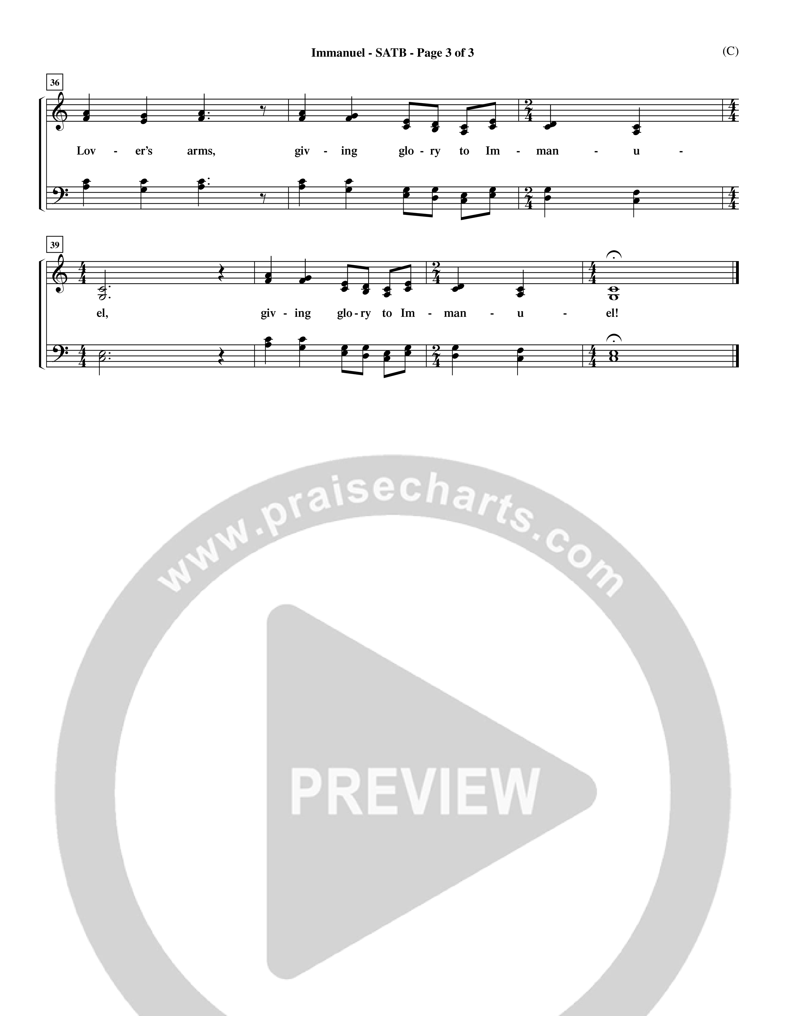 Immanuel (Choral Anthem SATB) Choir Sheet (SATB) (Word Music Choral / Orch. Dave Williamson)