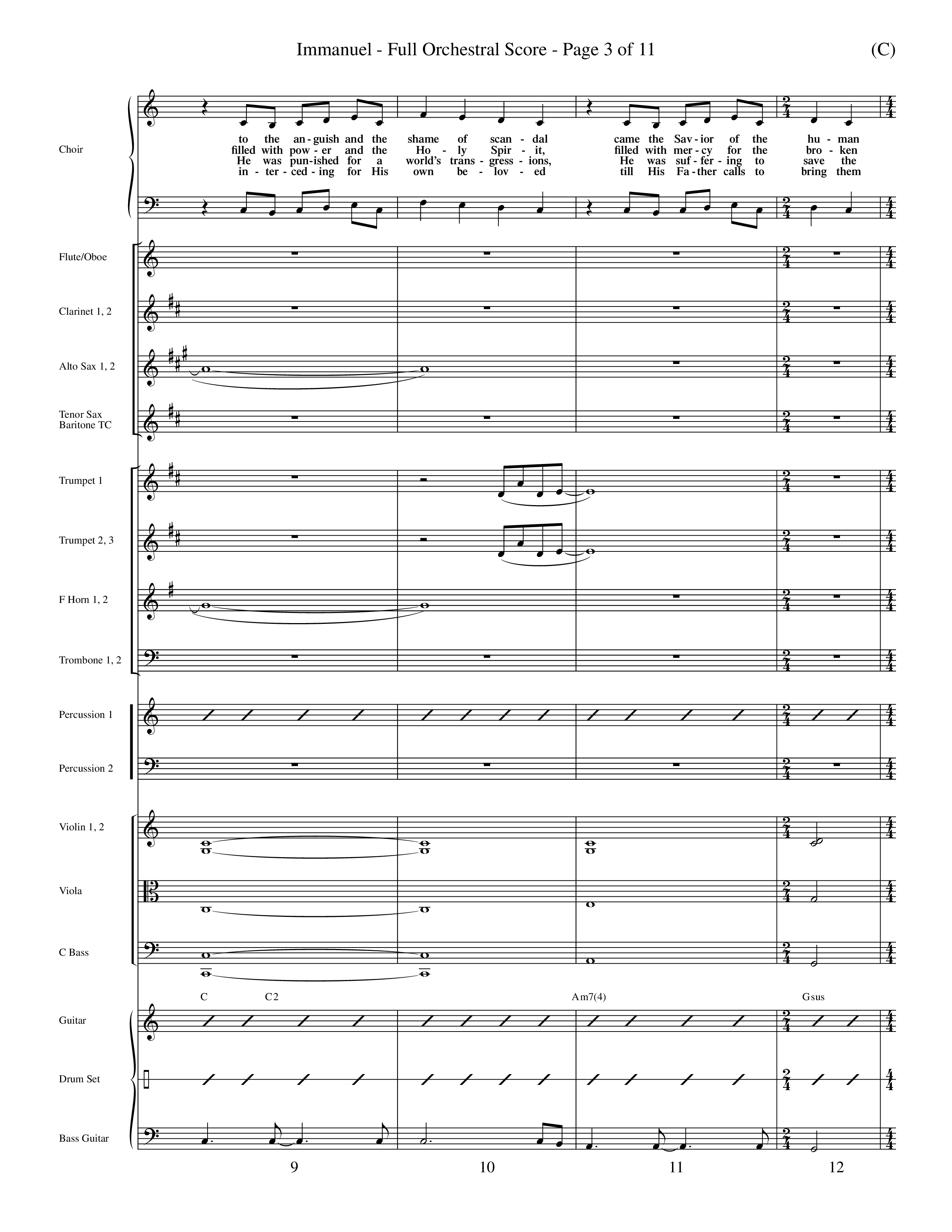Immanuel (Choral Anthem SATB) Orchestration (Word Music Choral / Orch. Dave Williamson)