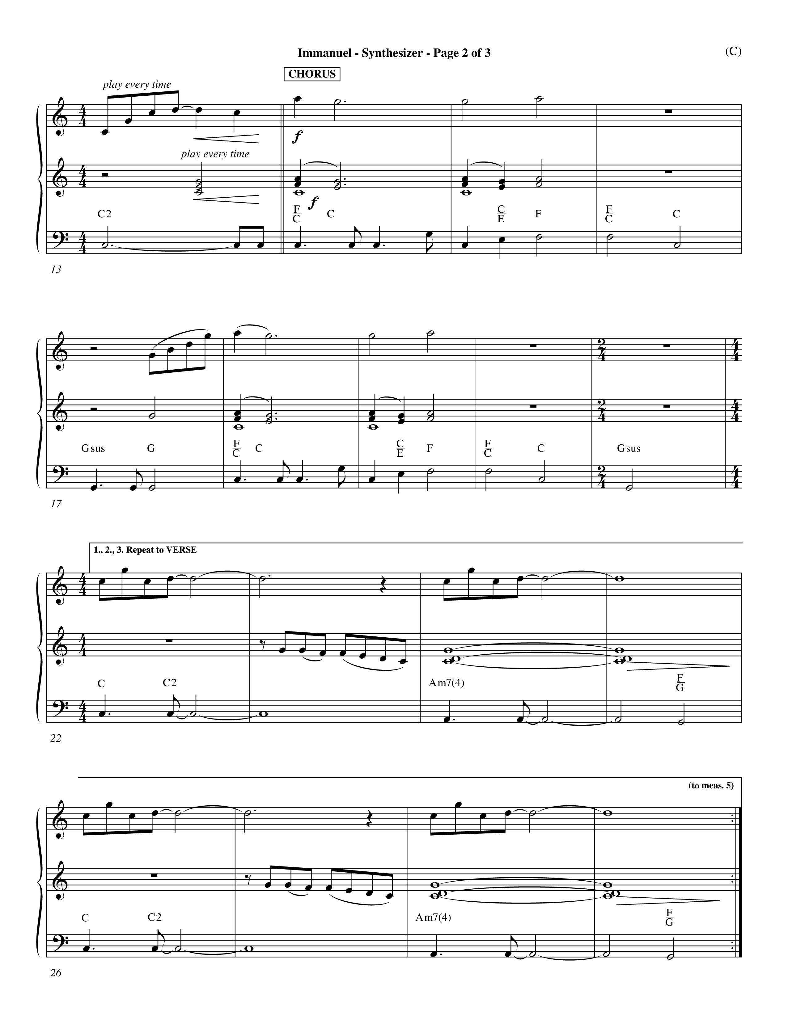 Immanuel (Choral Anthem SATB) Synth (Word Music Choral / Orch. Dave Williamson)