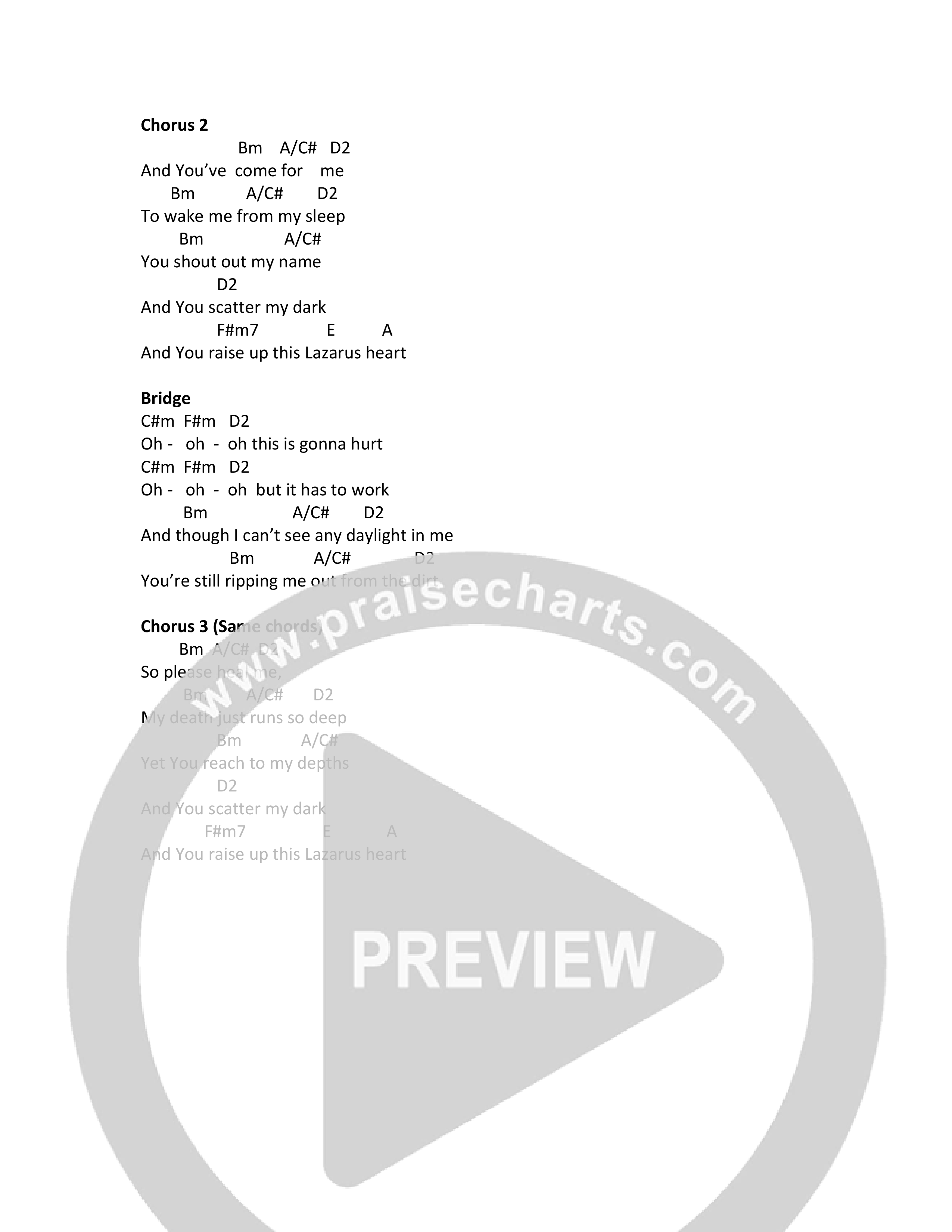 Lazarus Heart Chord Chart (Joshua Leventhal)