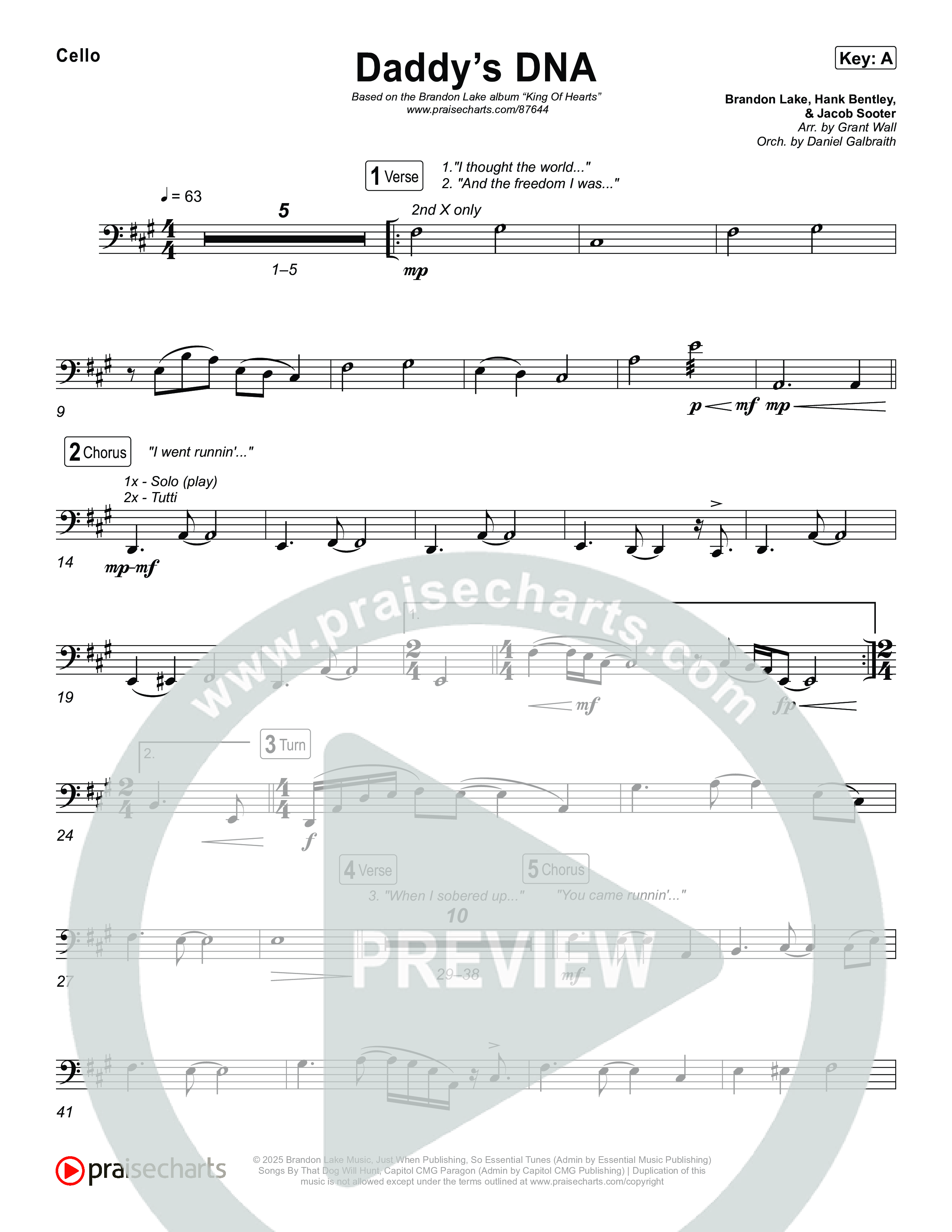 Daddy's DNA Cello (Brandon Lake)