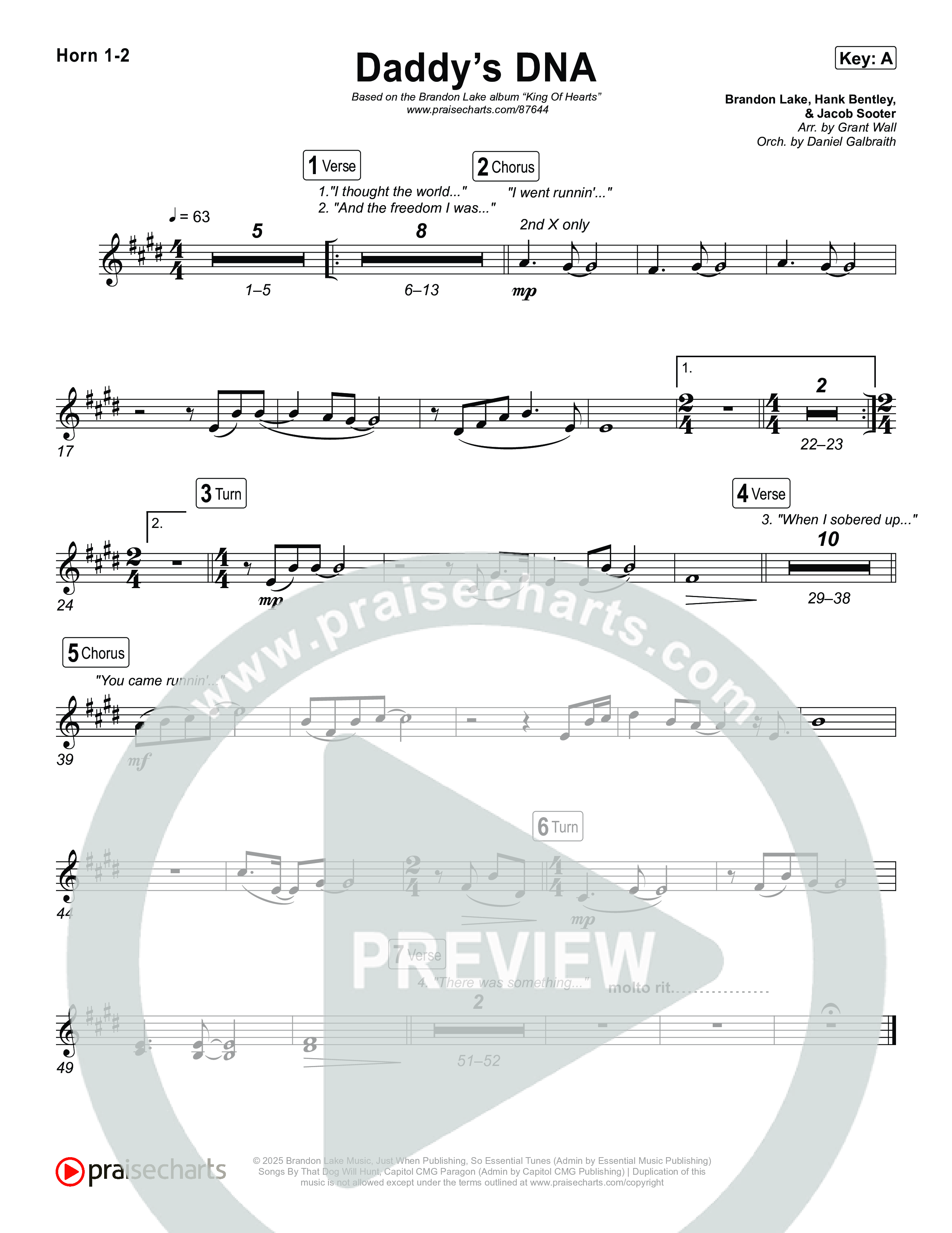 Daddy's DNA French Horn 1,2 (Brandon Lake)